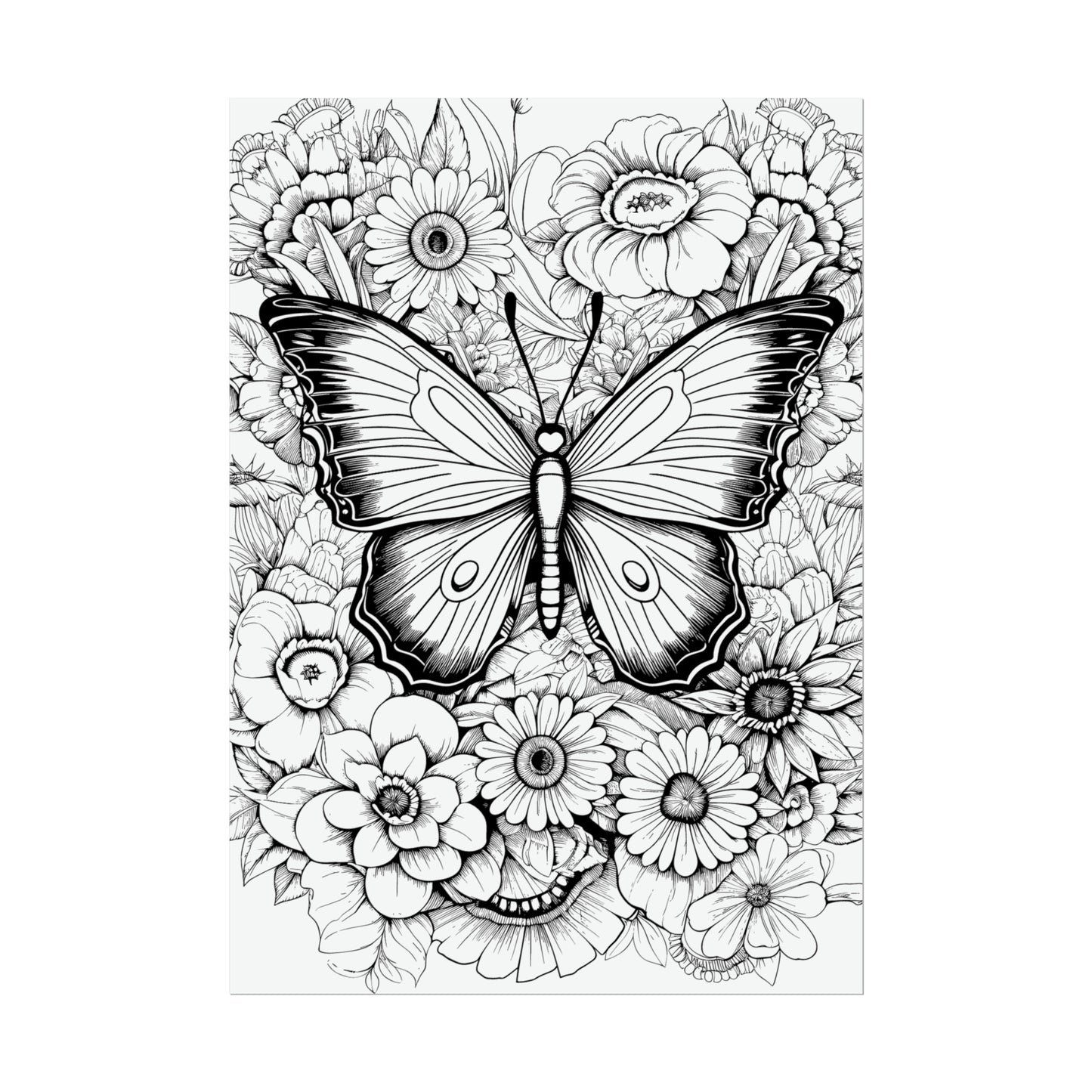 Butterfly Coloring Art Posters