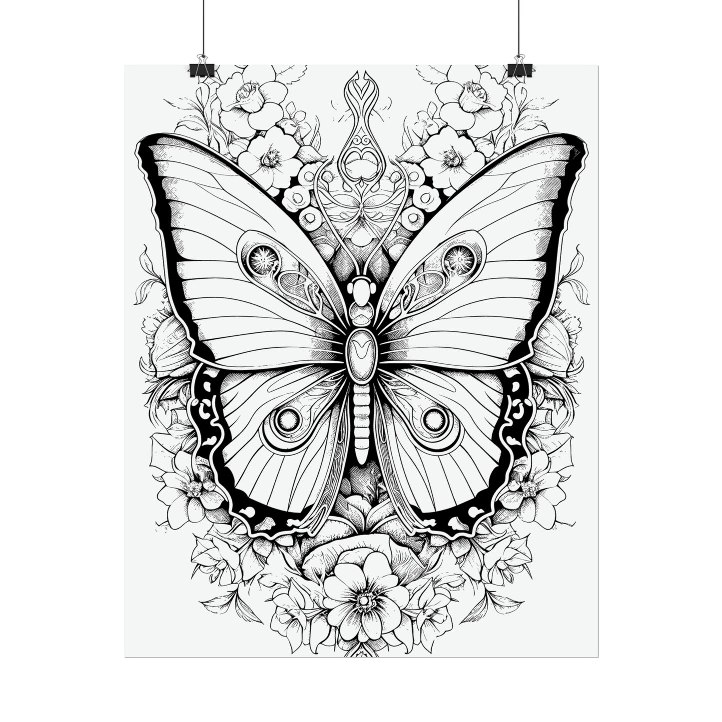 Butterfly Coloring Art Posters