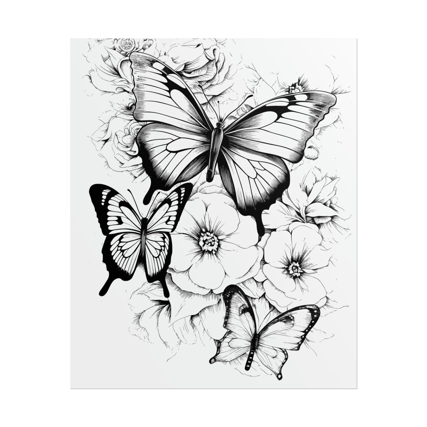 Butterfly Coloring Art Posters