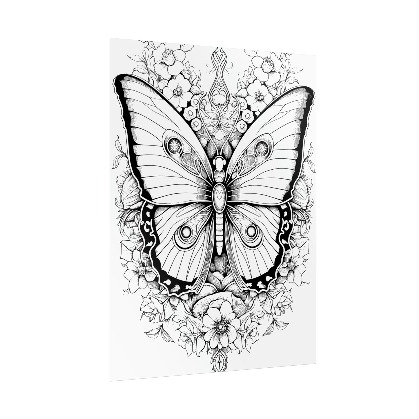 Butterfly Coloring Art Posters
