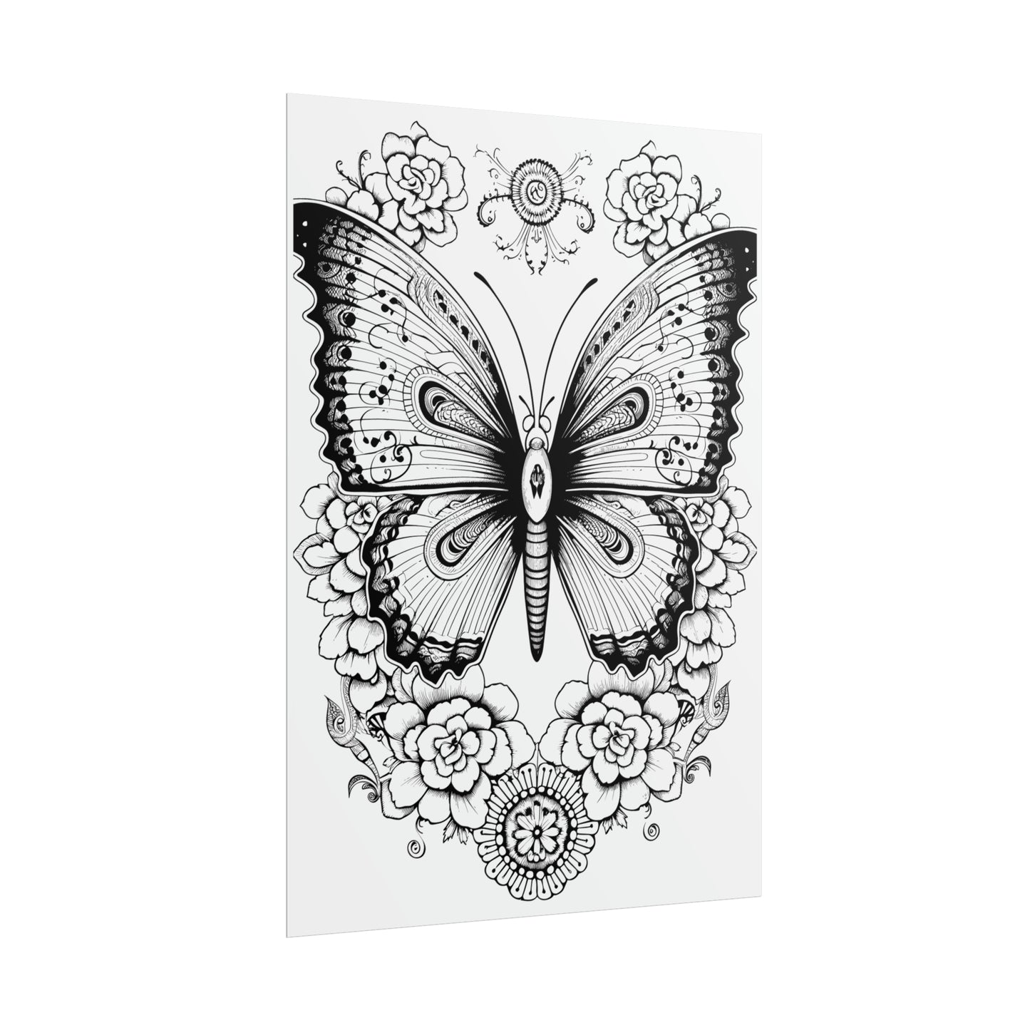 Butterfly Coloring Art Posters