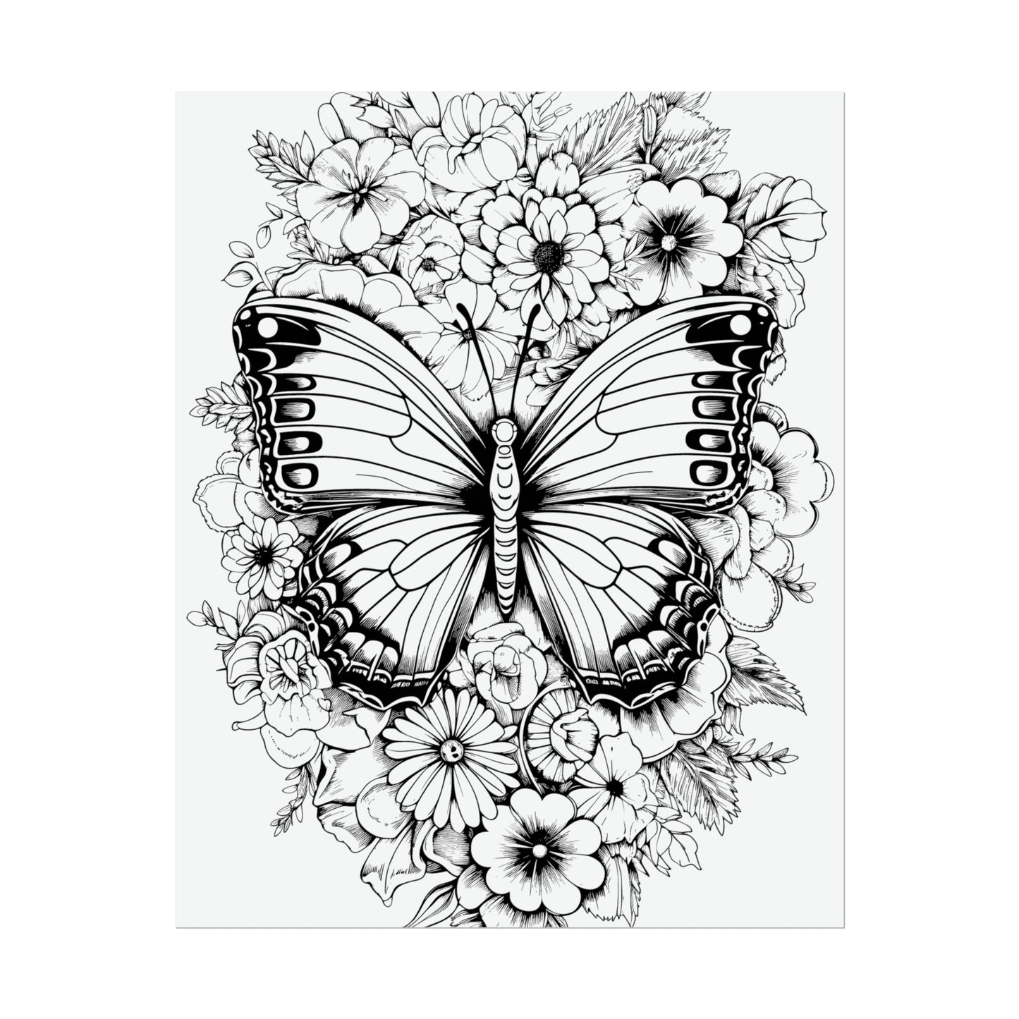 Butterfly Coloring Art Posters