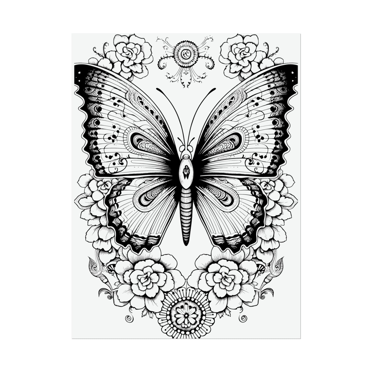 Butterfly Coloring Art Posters
