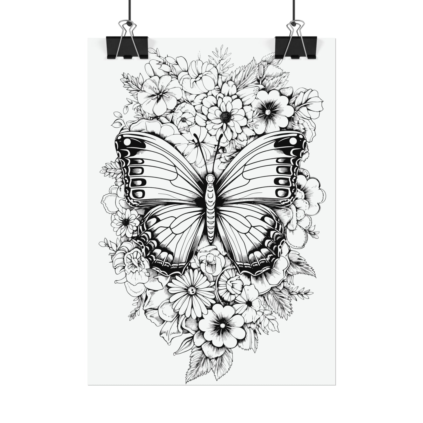 Butterfly Coloring Art Posters