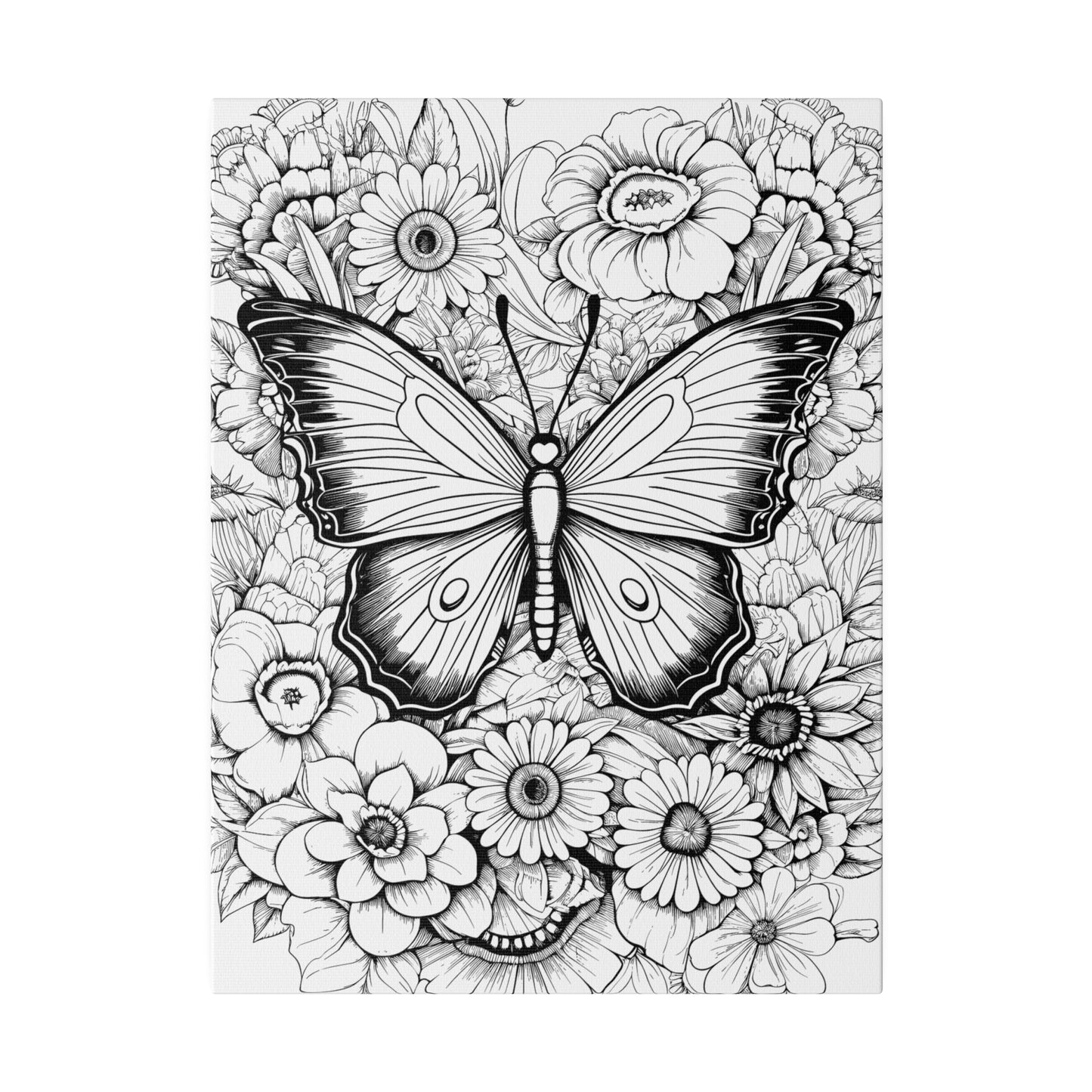 Butterfly Coloring Canvas, Stretched, 0.75"
