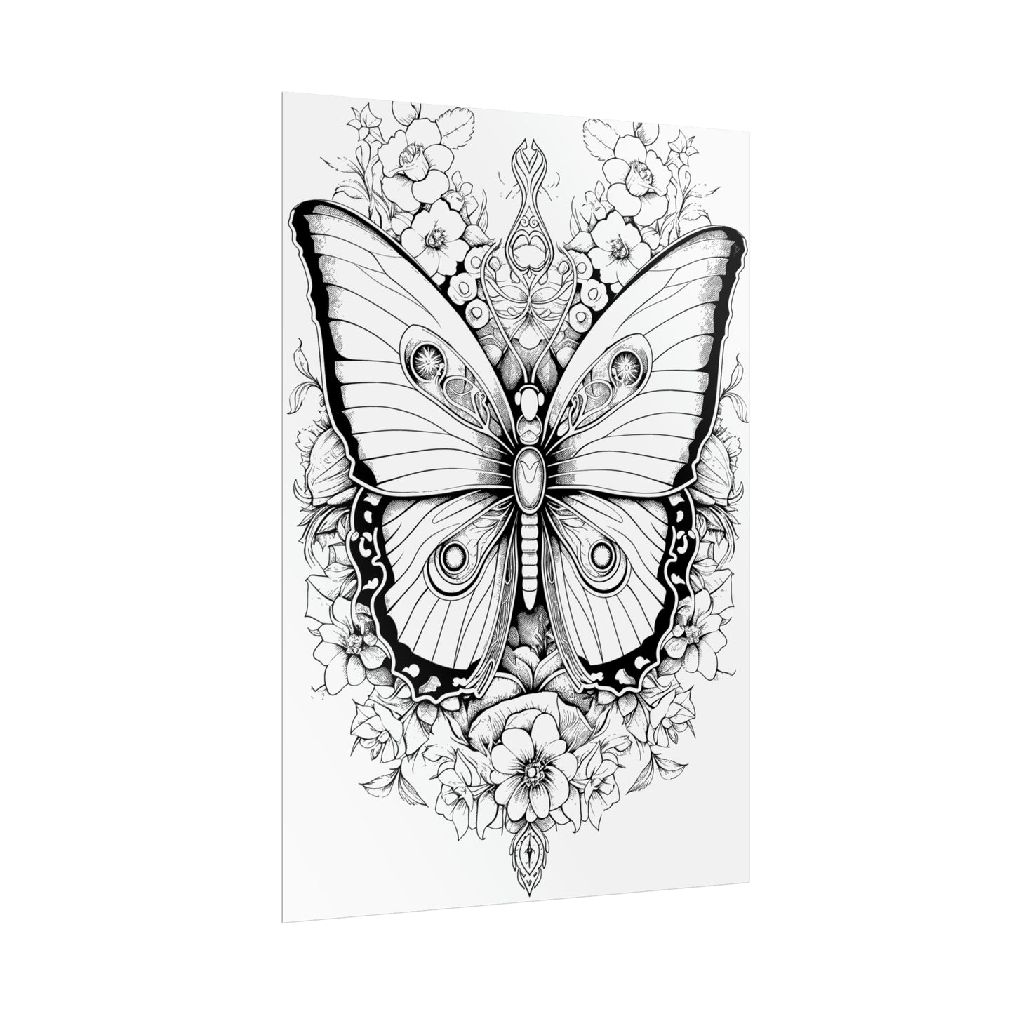 Butterfly Coloring Art Posters