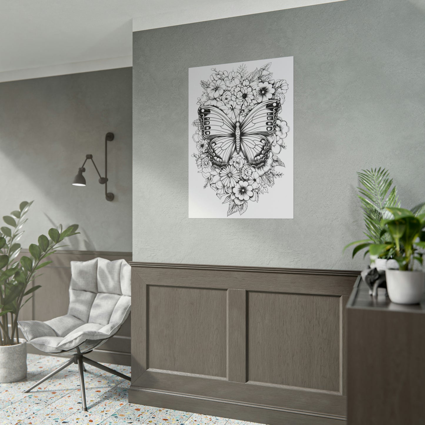 Butterfly Coloring Art Posters