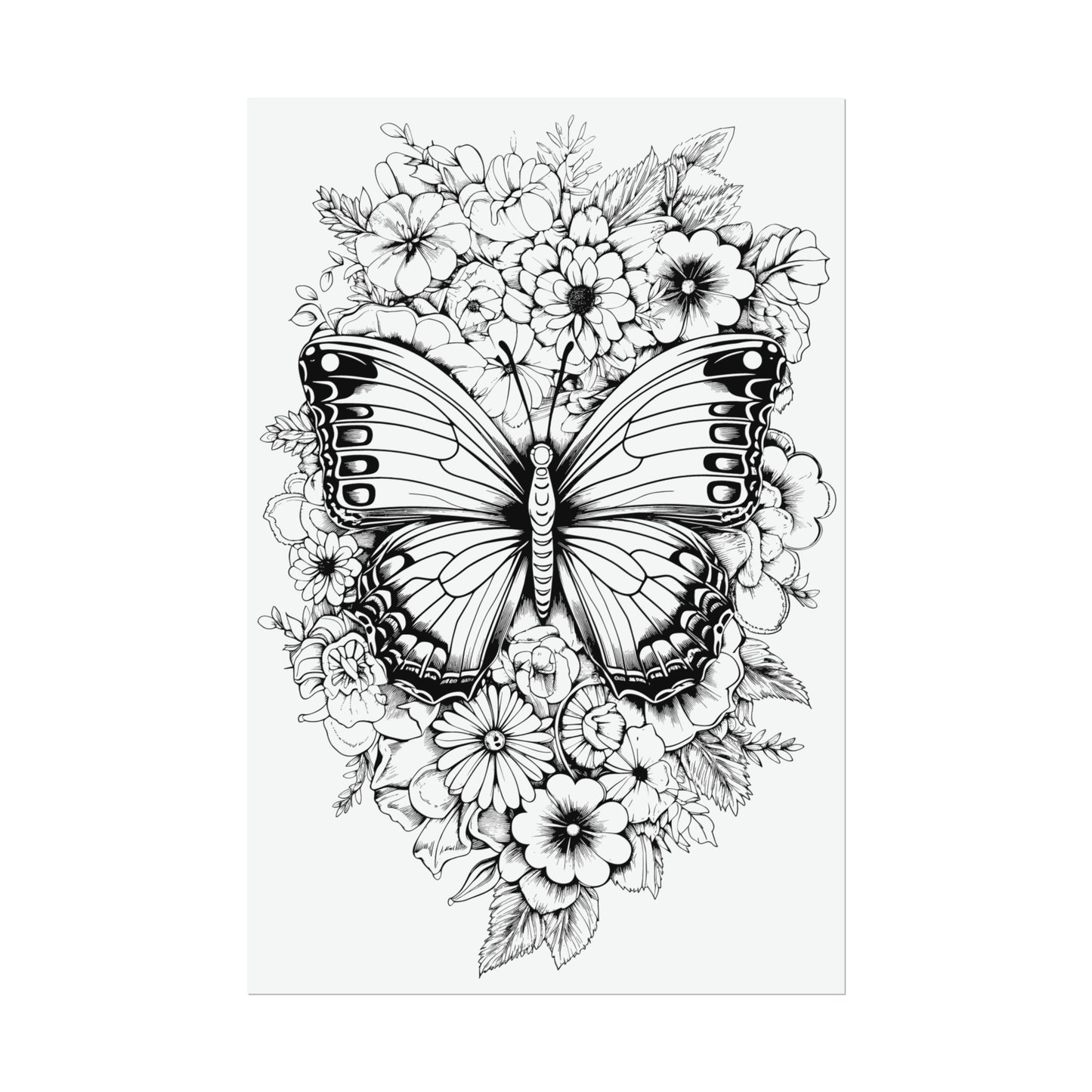 Butterfly Coloring Art Posters