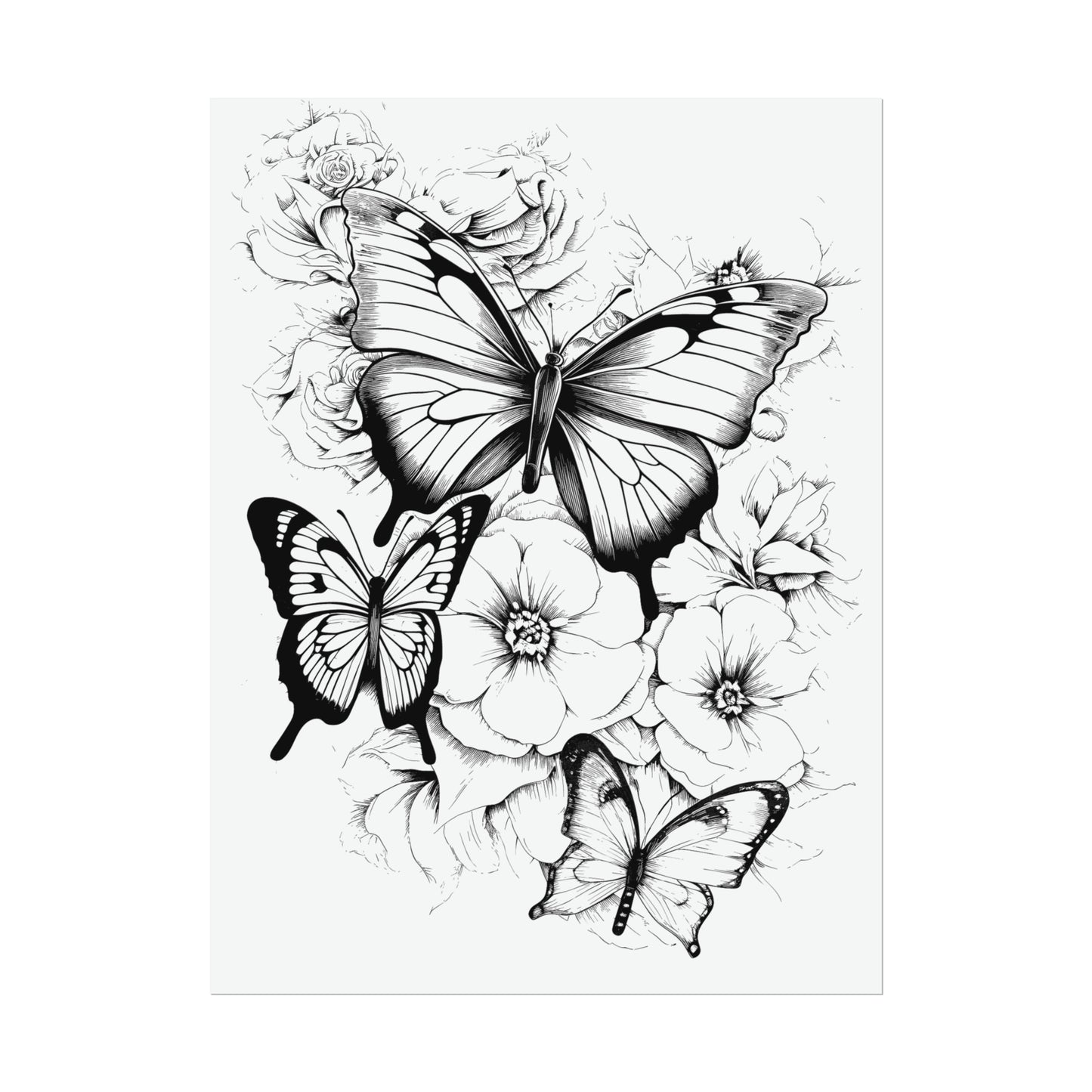 Butterfly Coloring Art Posters