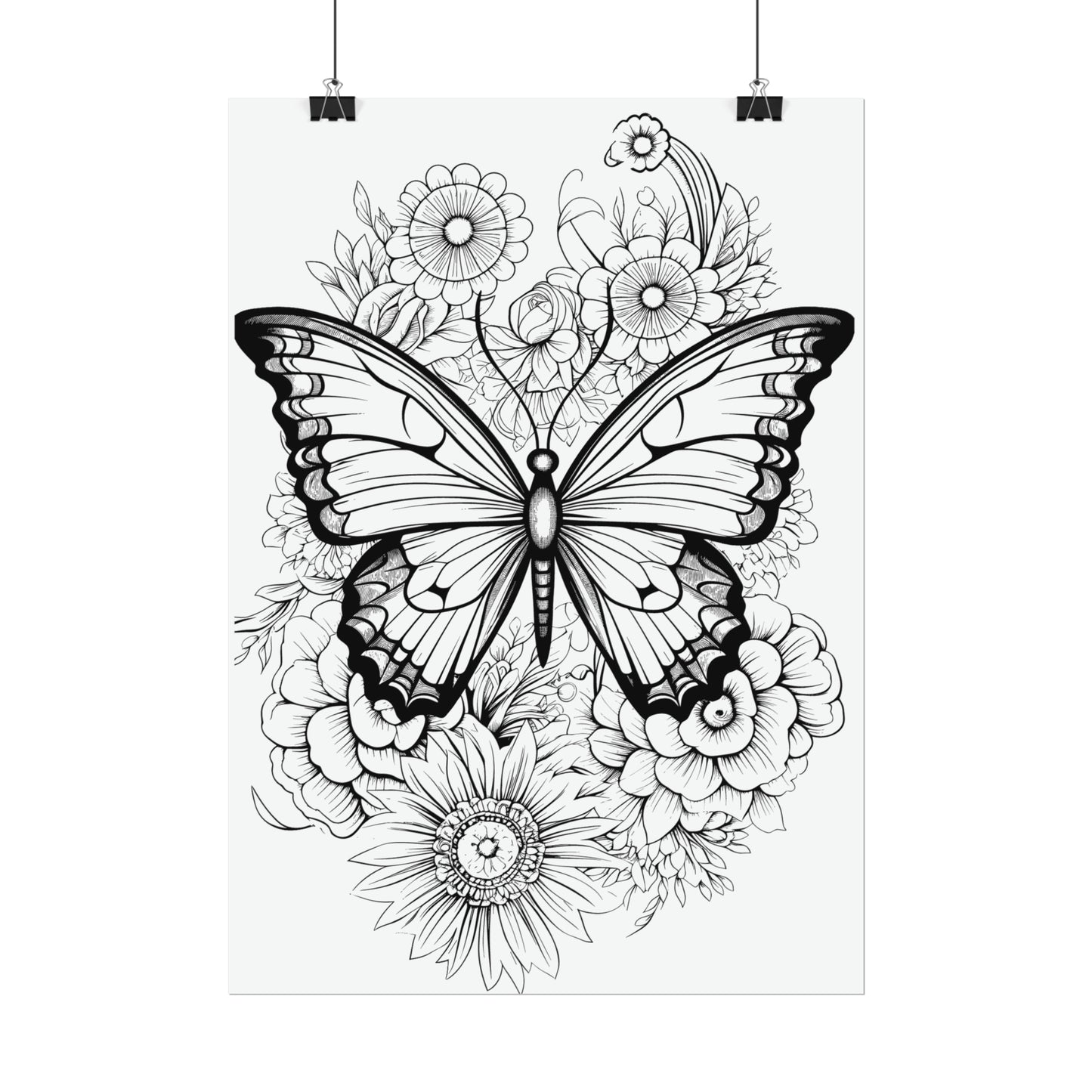 Butterfly Coloring Art Posters