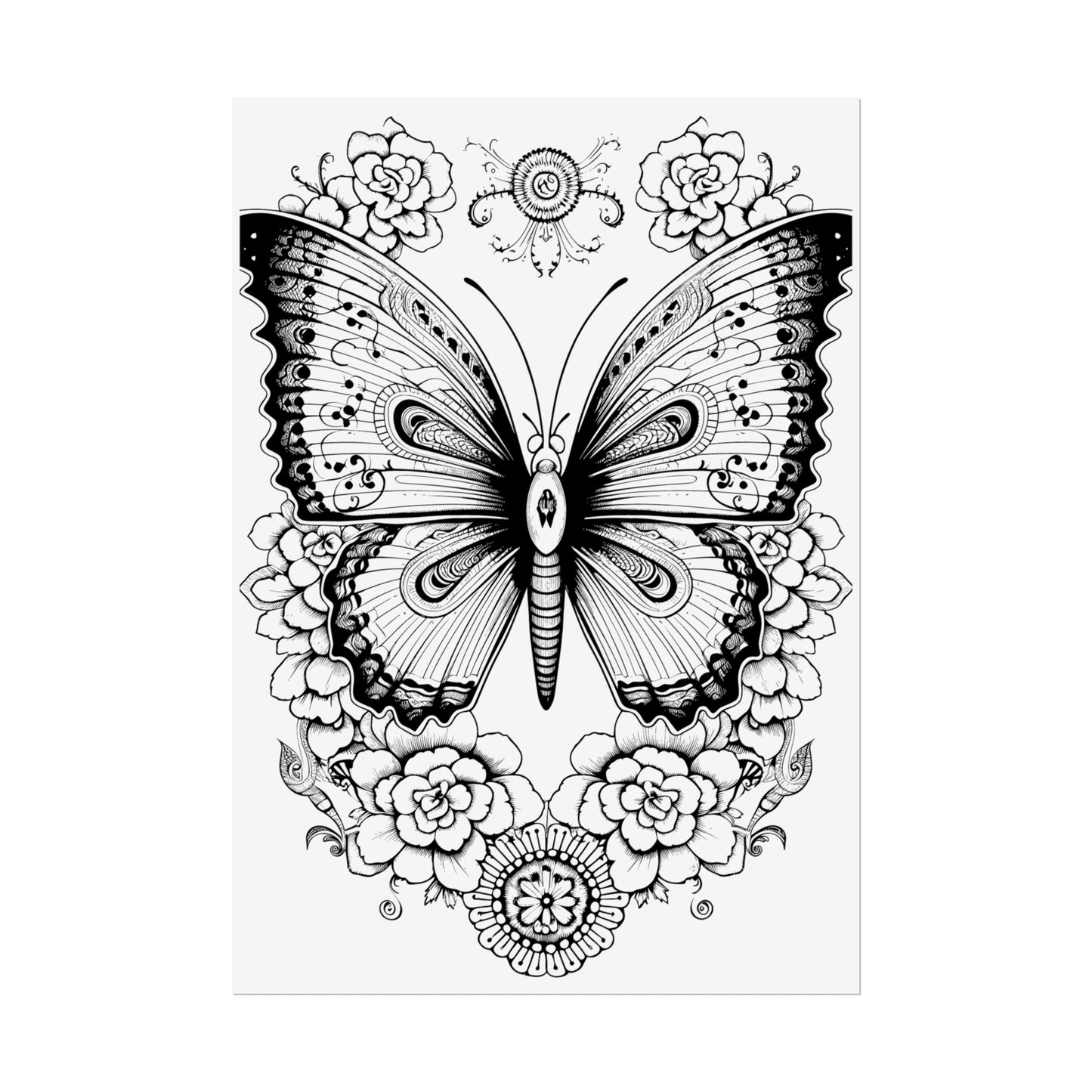 Butterfly Coloring Art Posters