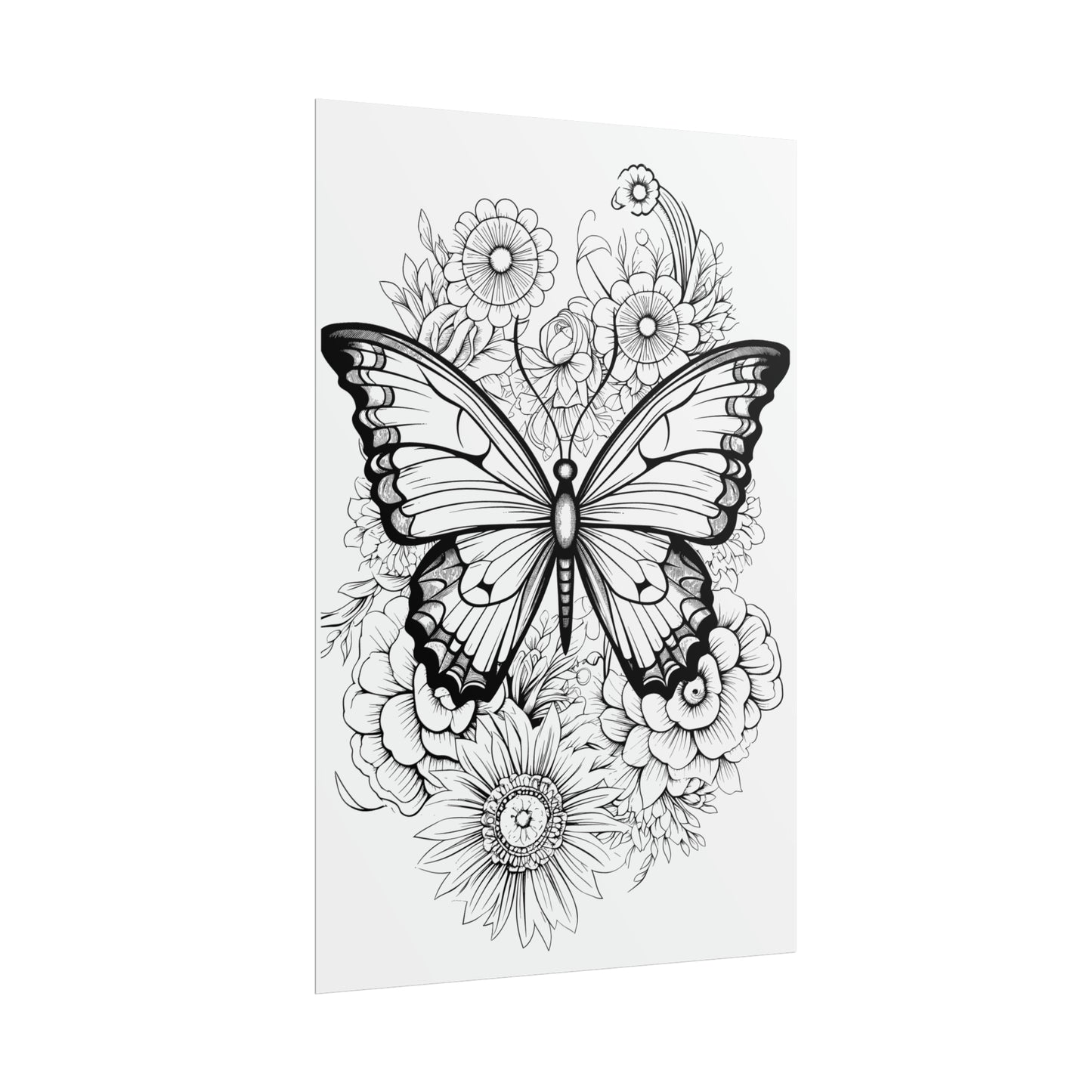Butterfly Coloring Art Posters
