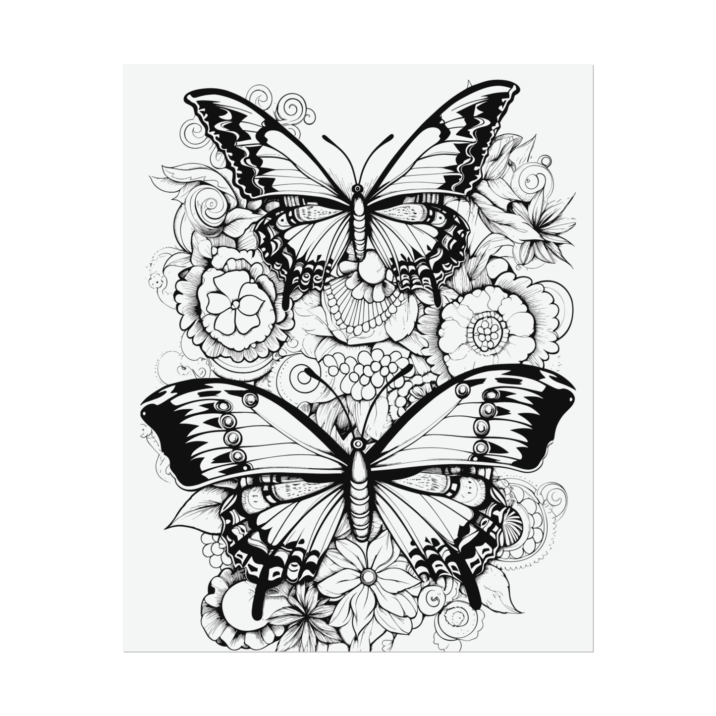 Butterfly Coloring Art Posters