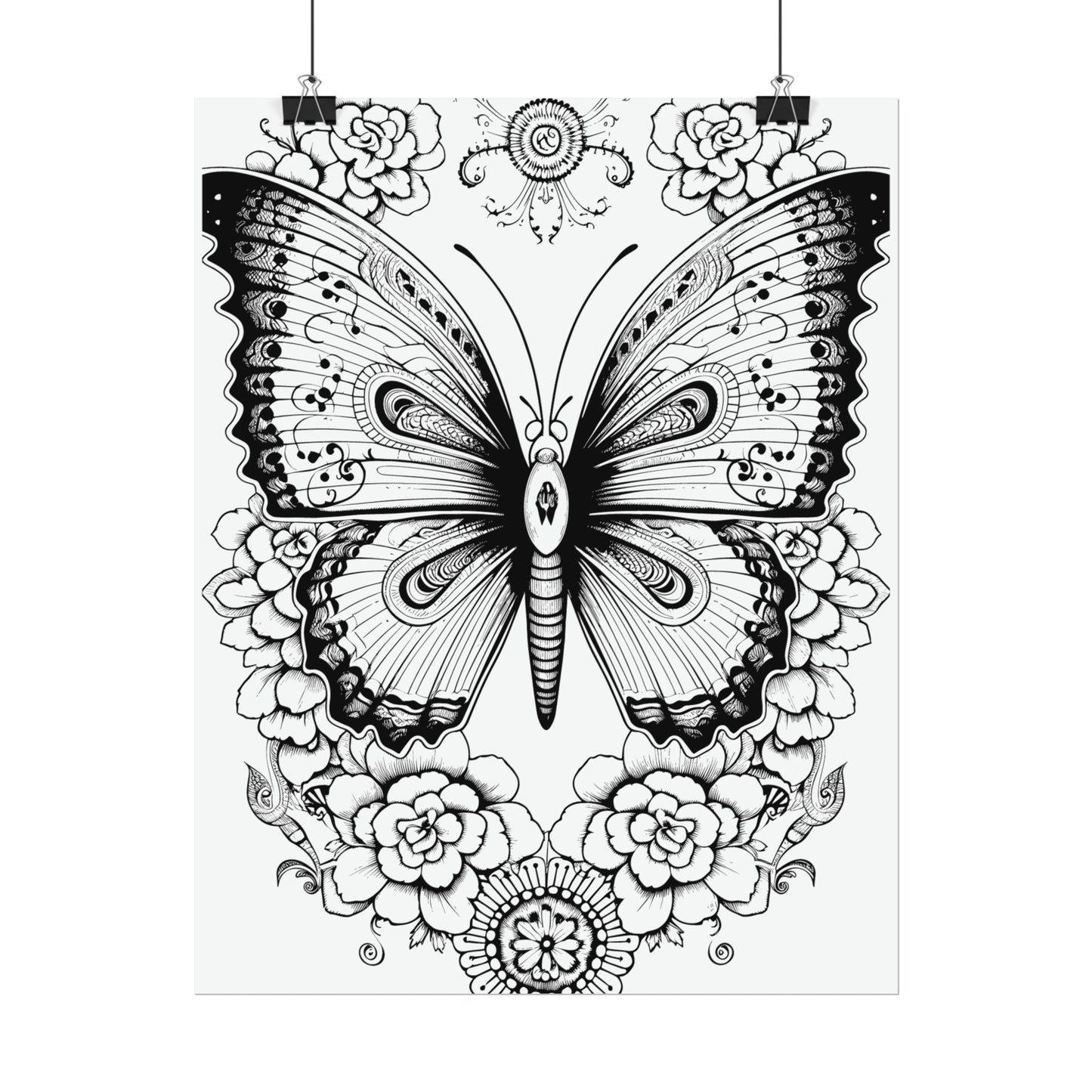 Butterfly Coloring Art Posters