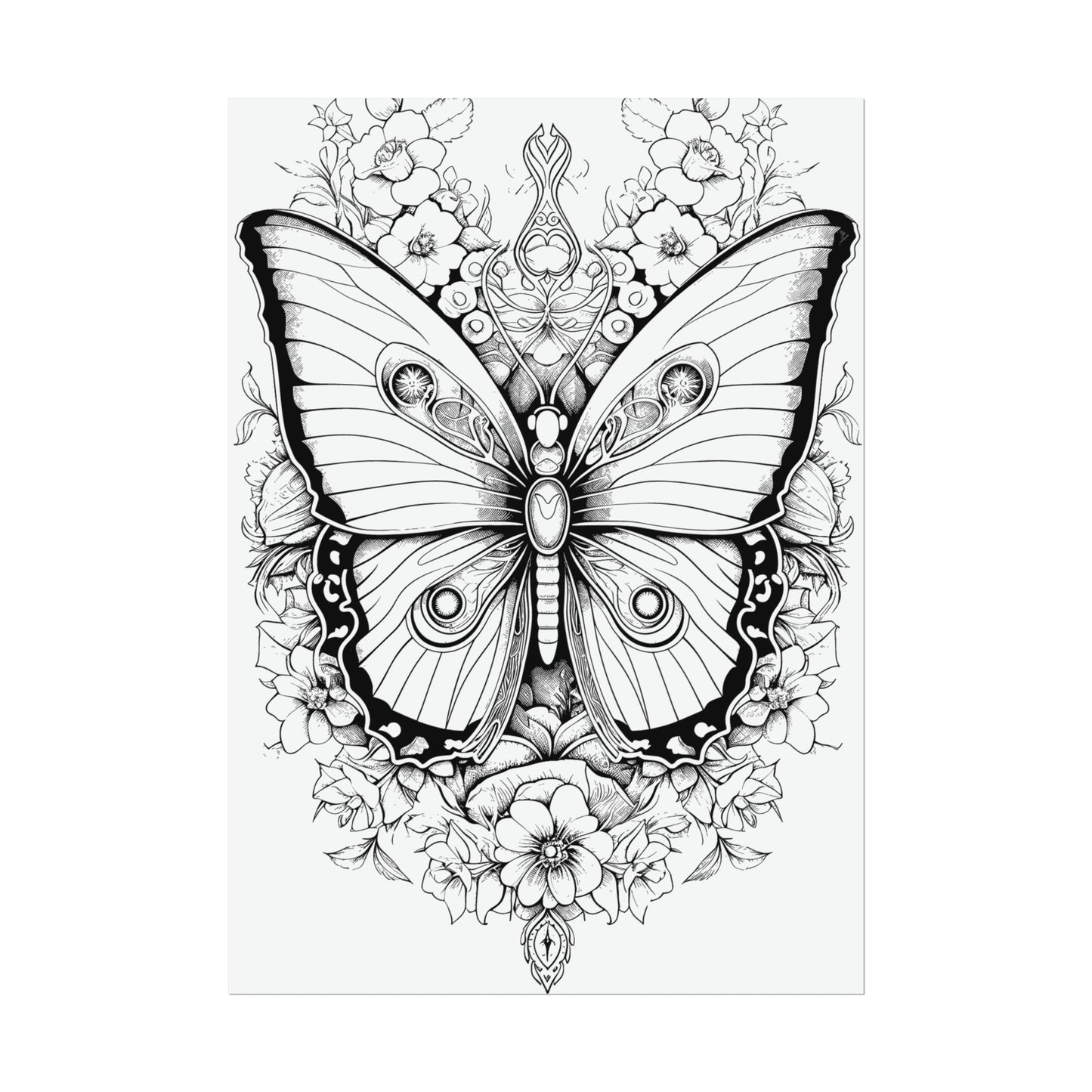 Butterfly Coloring Art Posters