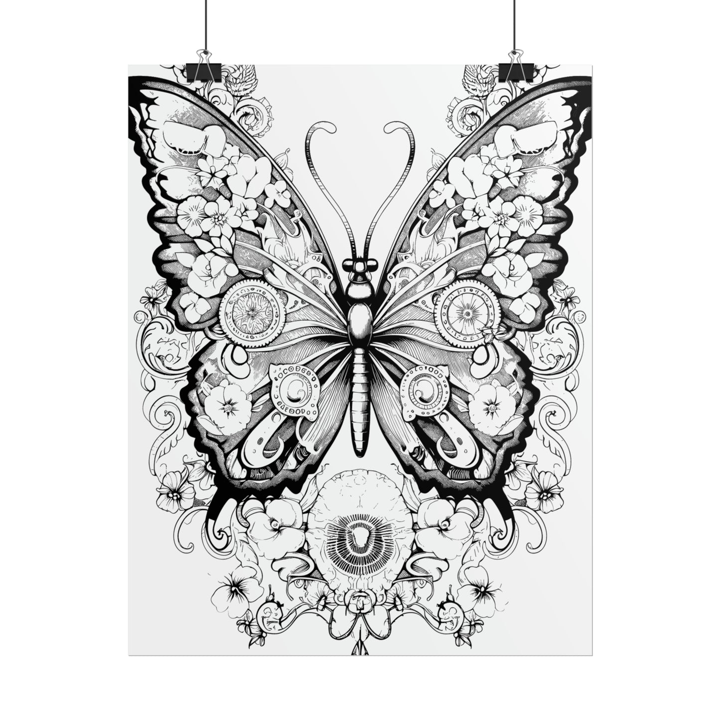Butterfly Coloring Art Posters