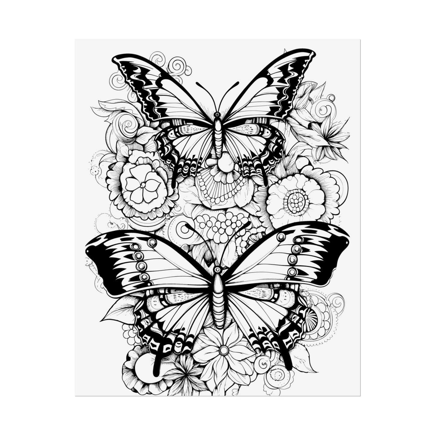 Butterfly Coloring Art Posters