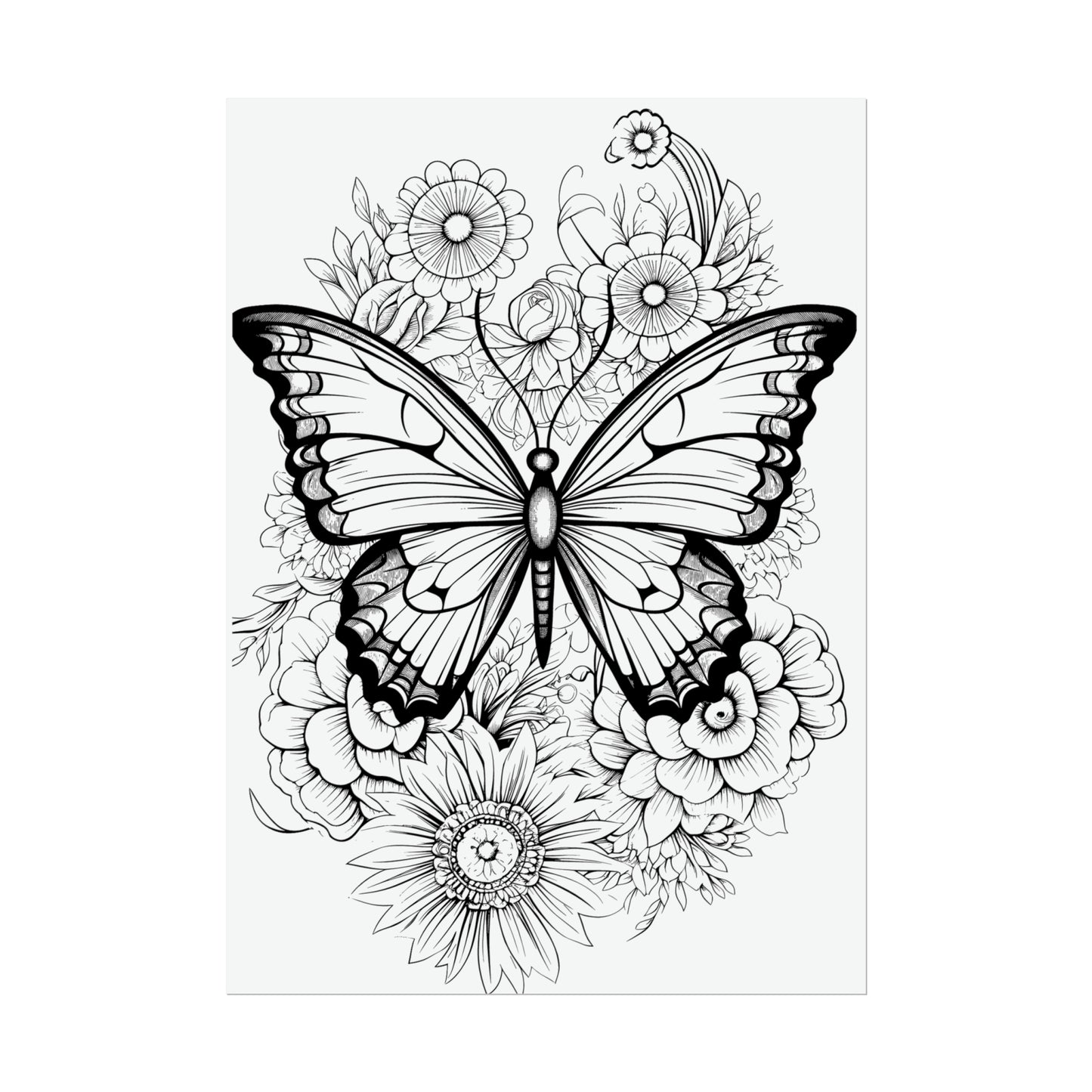 Butterfly Coloring Art Posters