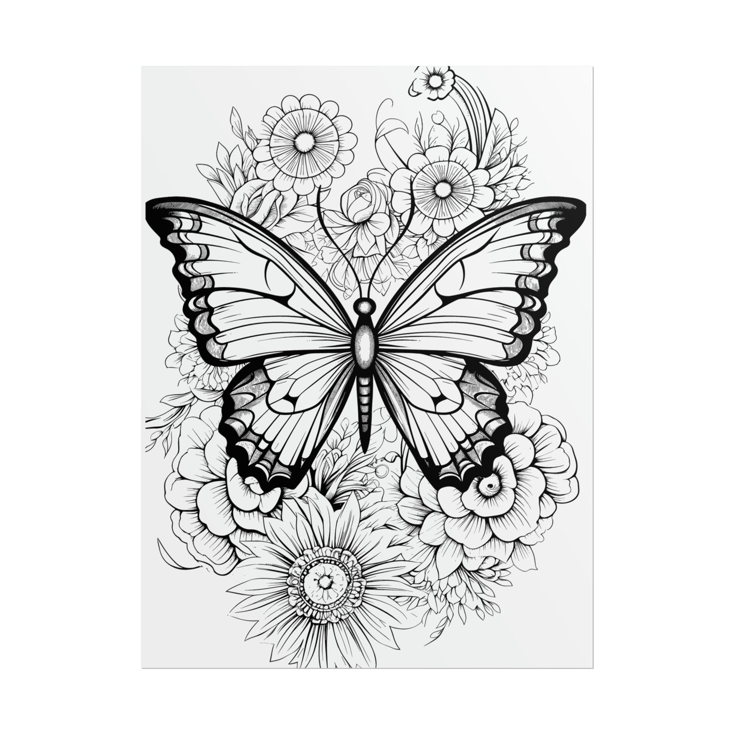 Butterfly Coloring Art Posters