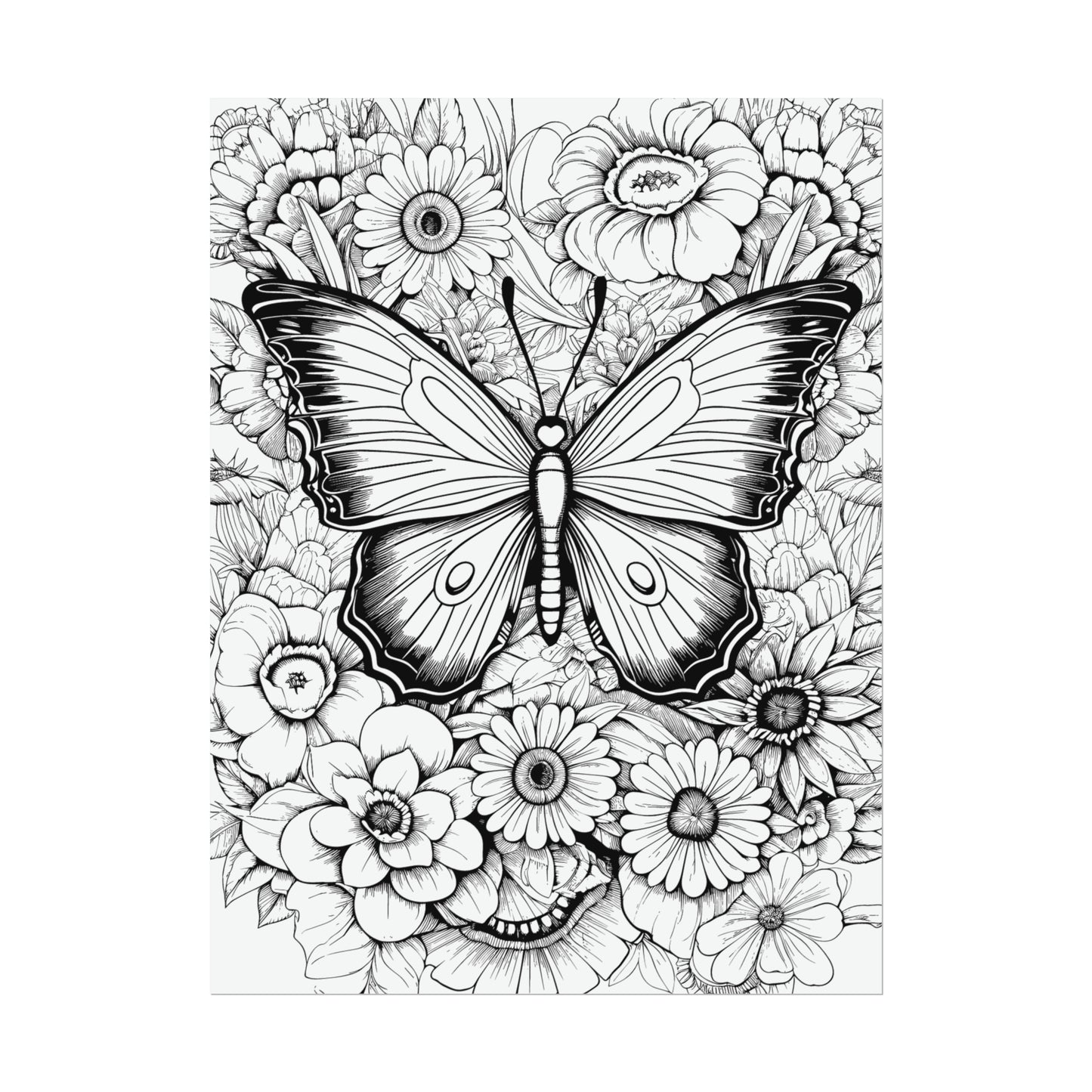 Butterfly Coloring Art Posters