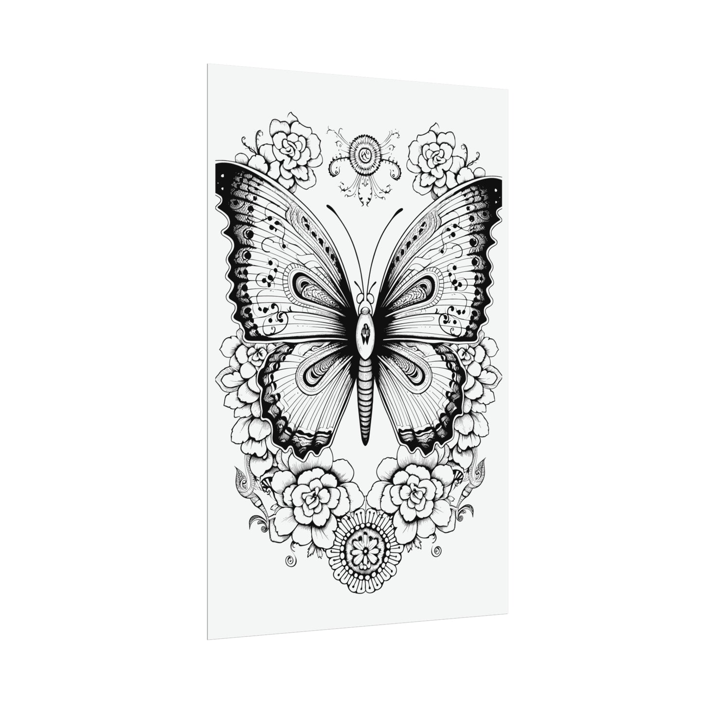 Butterfly Coloring Art Posters