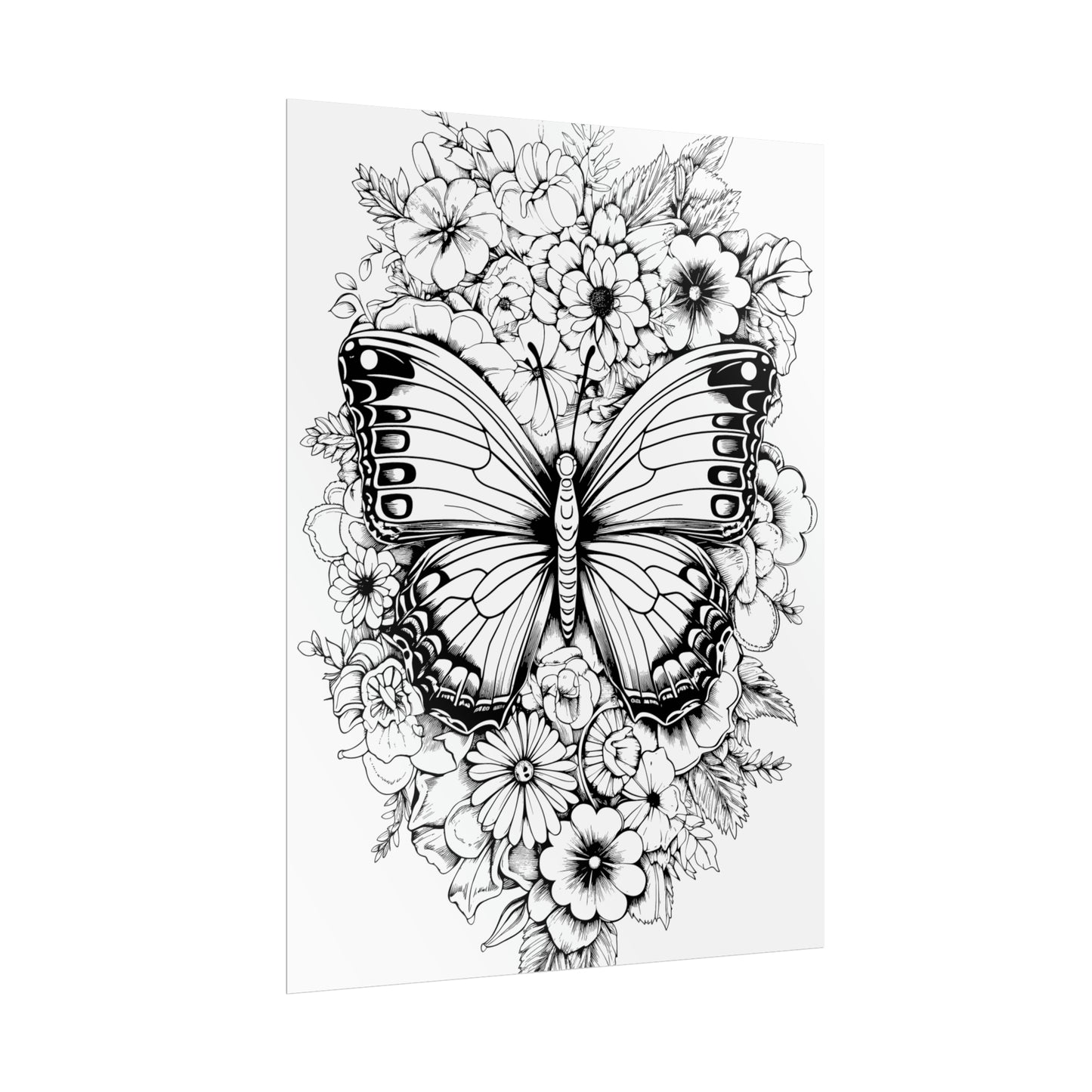 Butterfly Coloring Art Posters