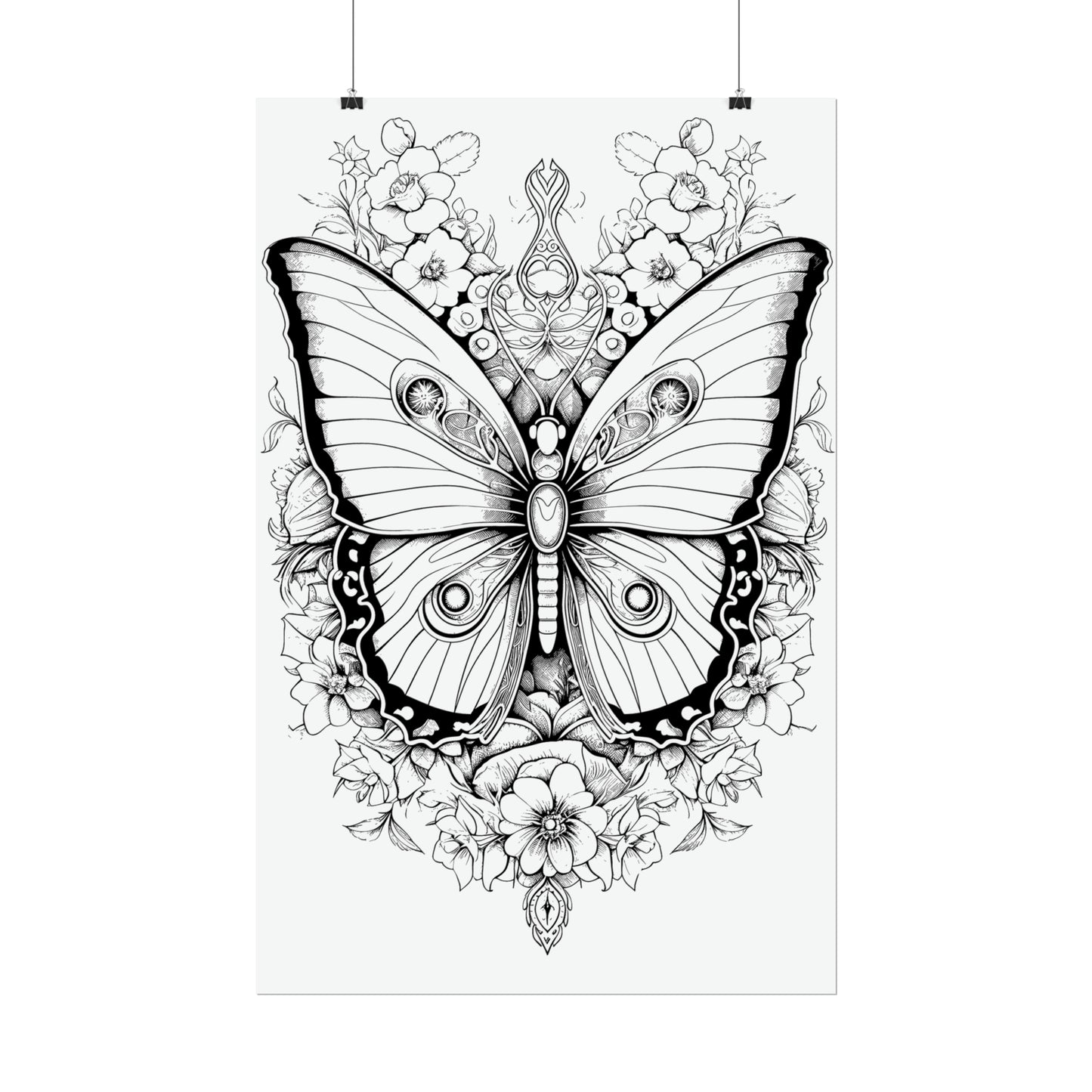 Butterfly Coloring Art Posters