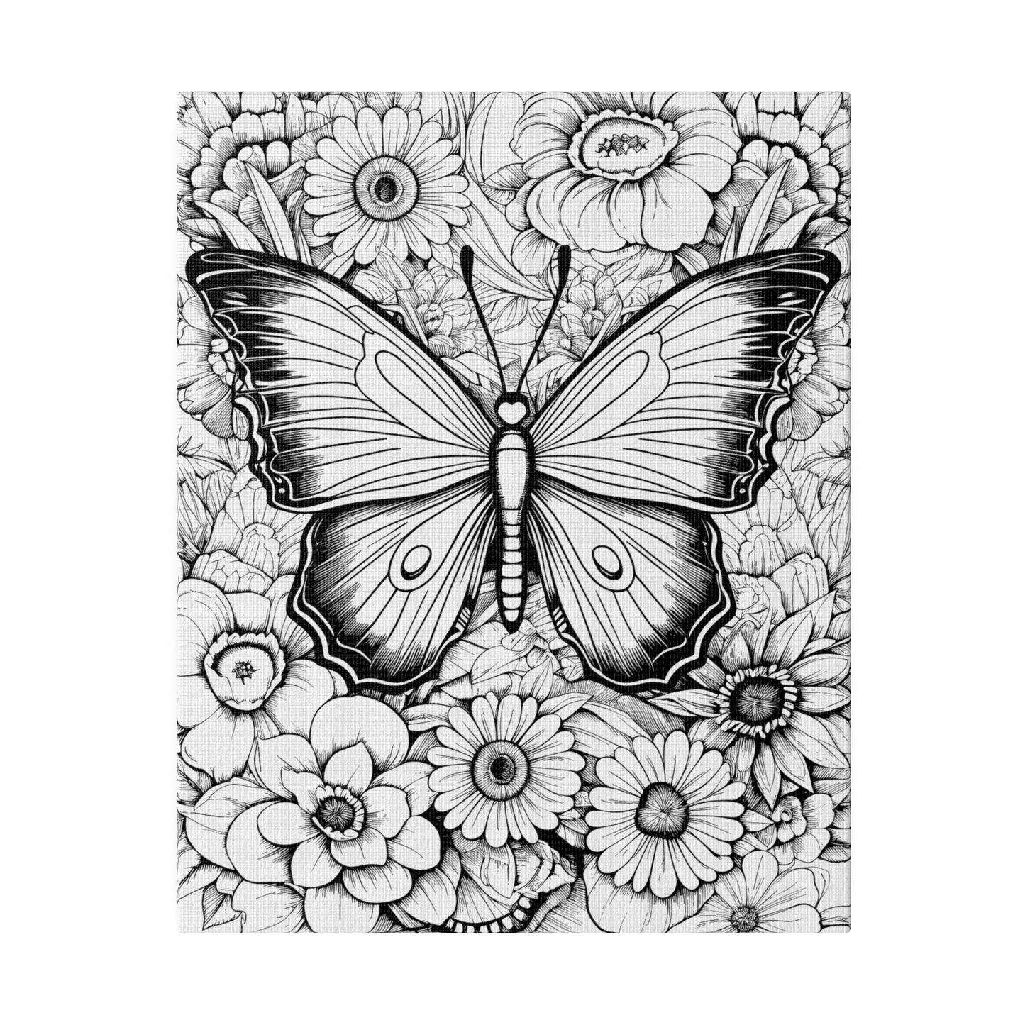 Butterfly Coloring Canvas, Stretched, 0.75"
