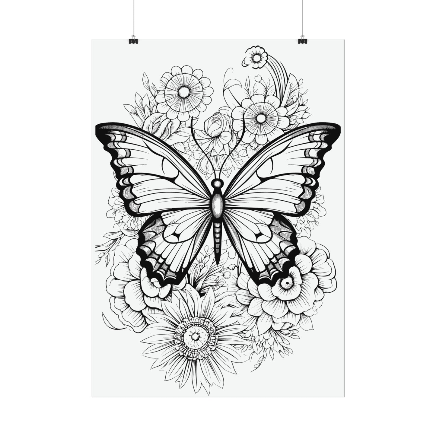 Butterfly Coloring Art Posters