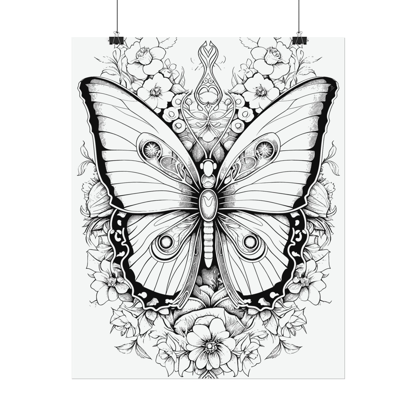 Butterfly Coloring Art Posters