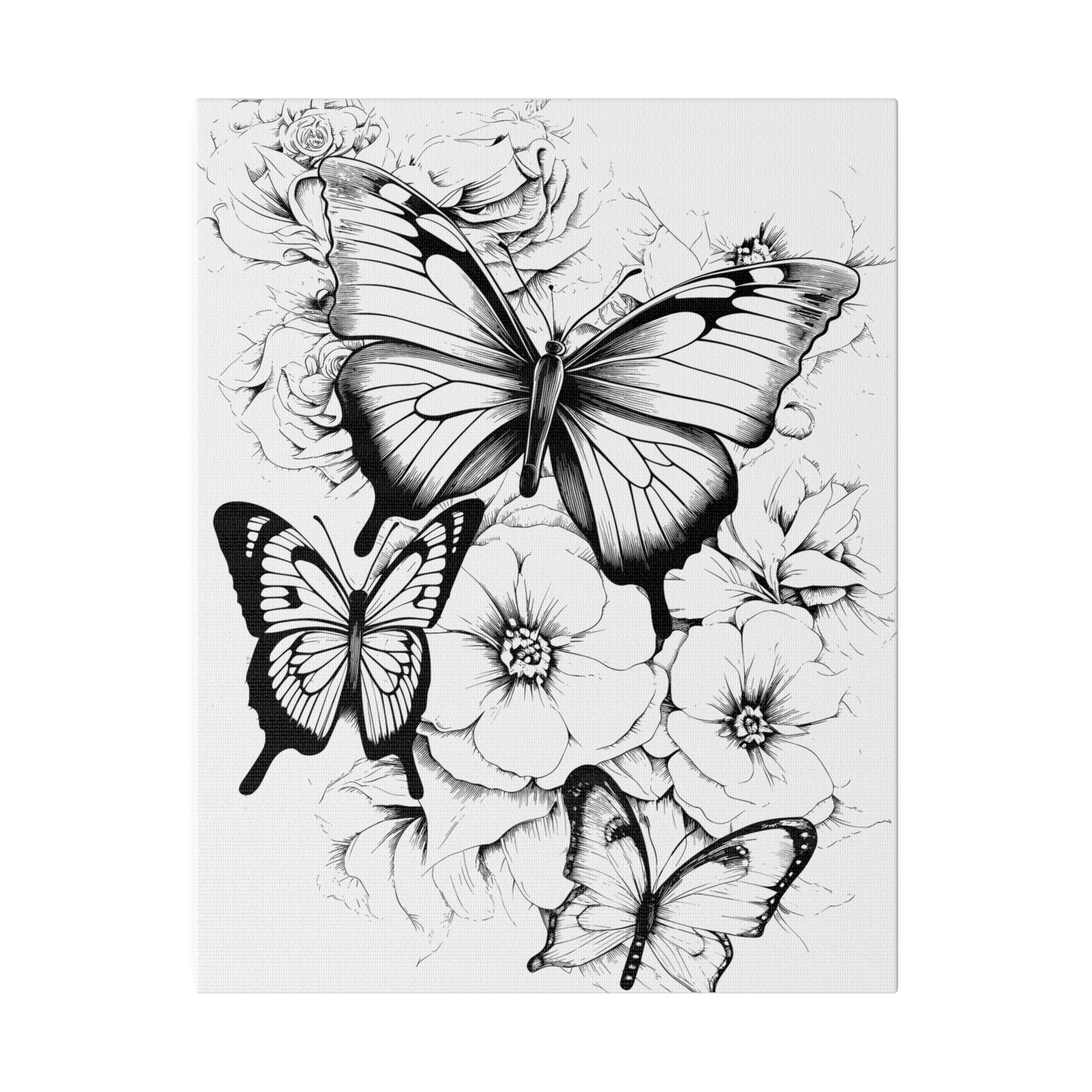 Butterfly Coloring Canvas, Stretched, 0.75"