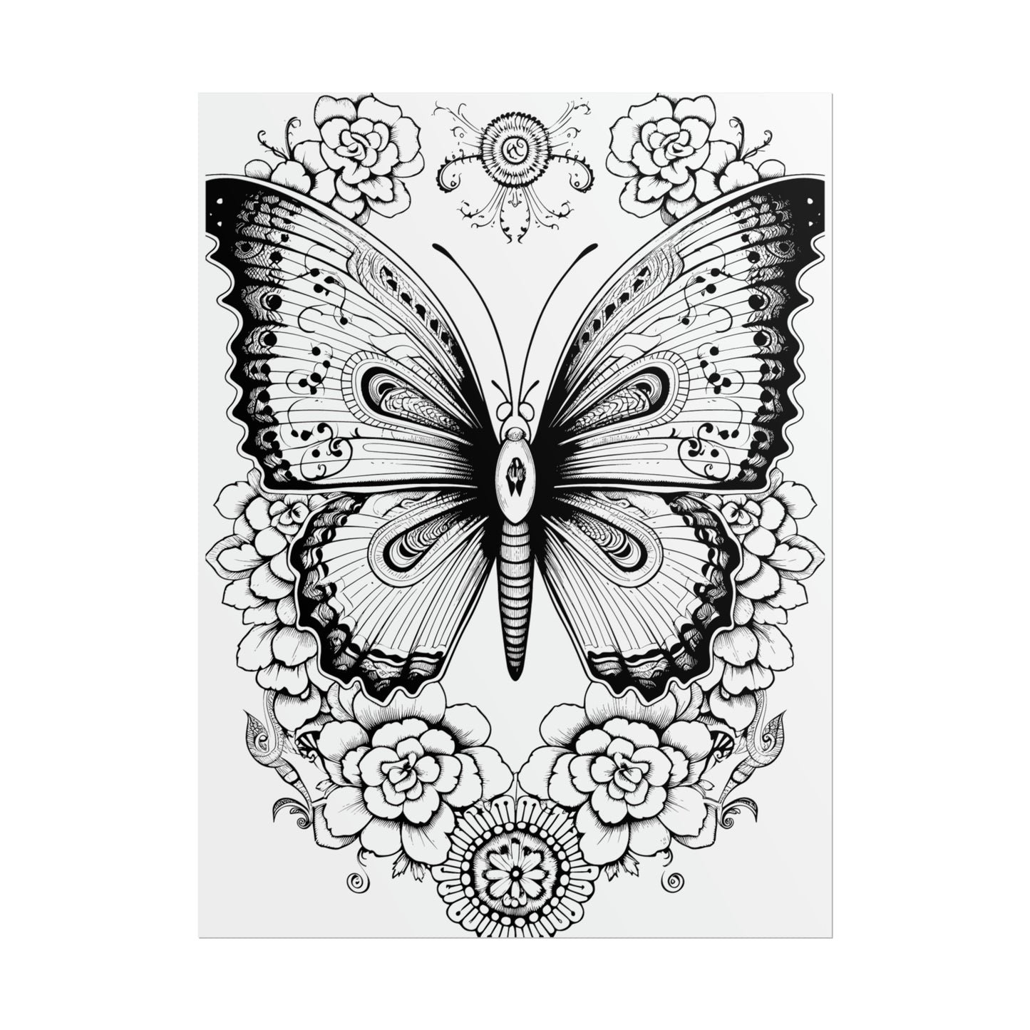 Butterfly Coloring Art Posters