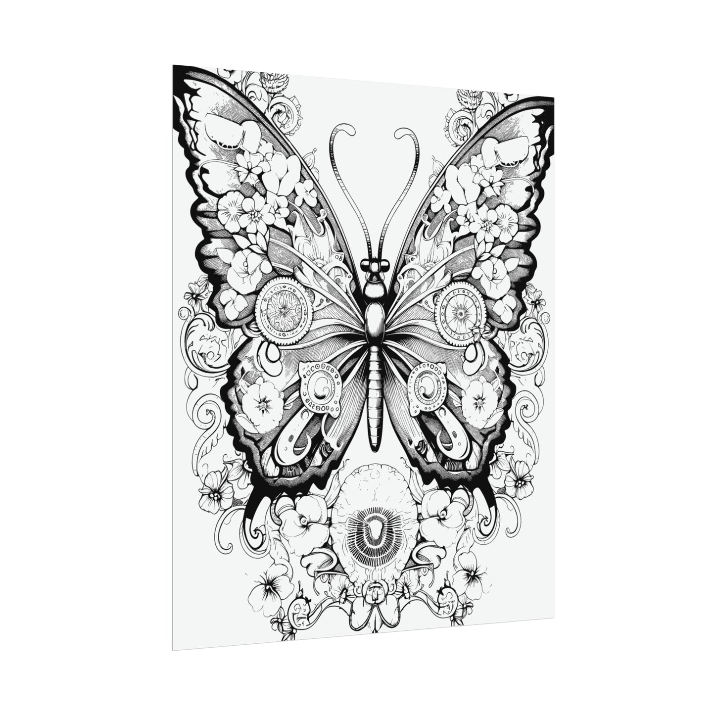 Butterfly Coloring Art Posters