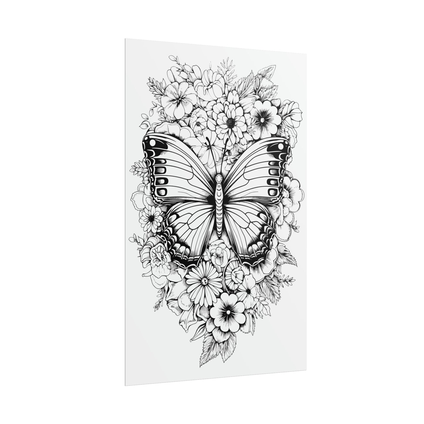 Butterfly Coloring Art Posters