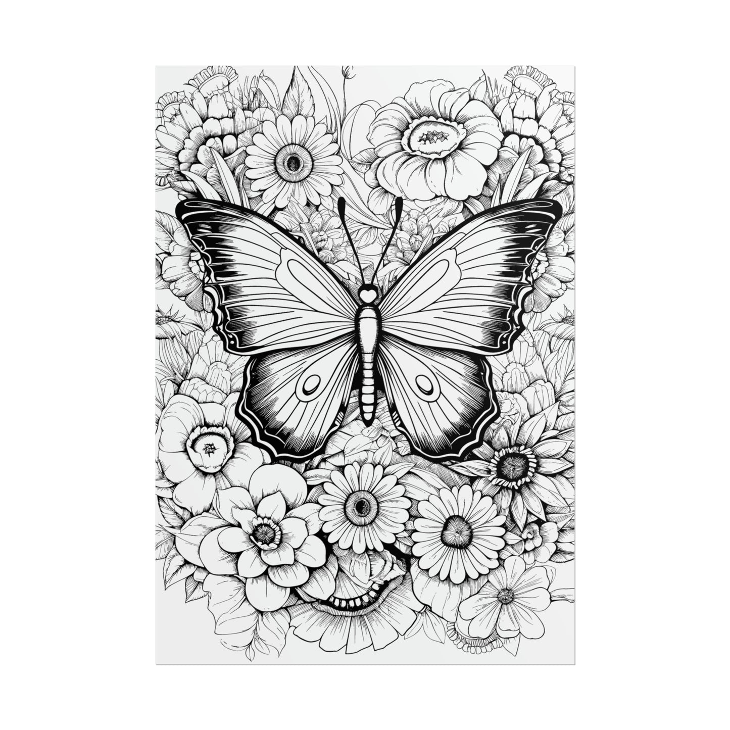 Butterfly Coloring Art Posters