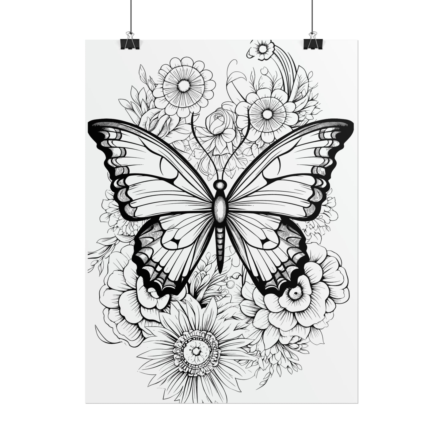 Butterfly Coloring Art Posters