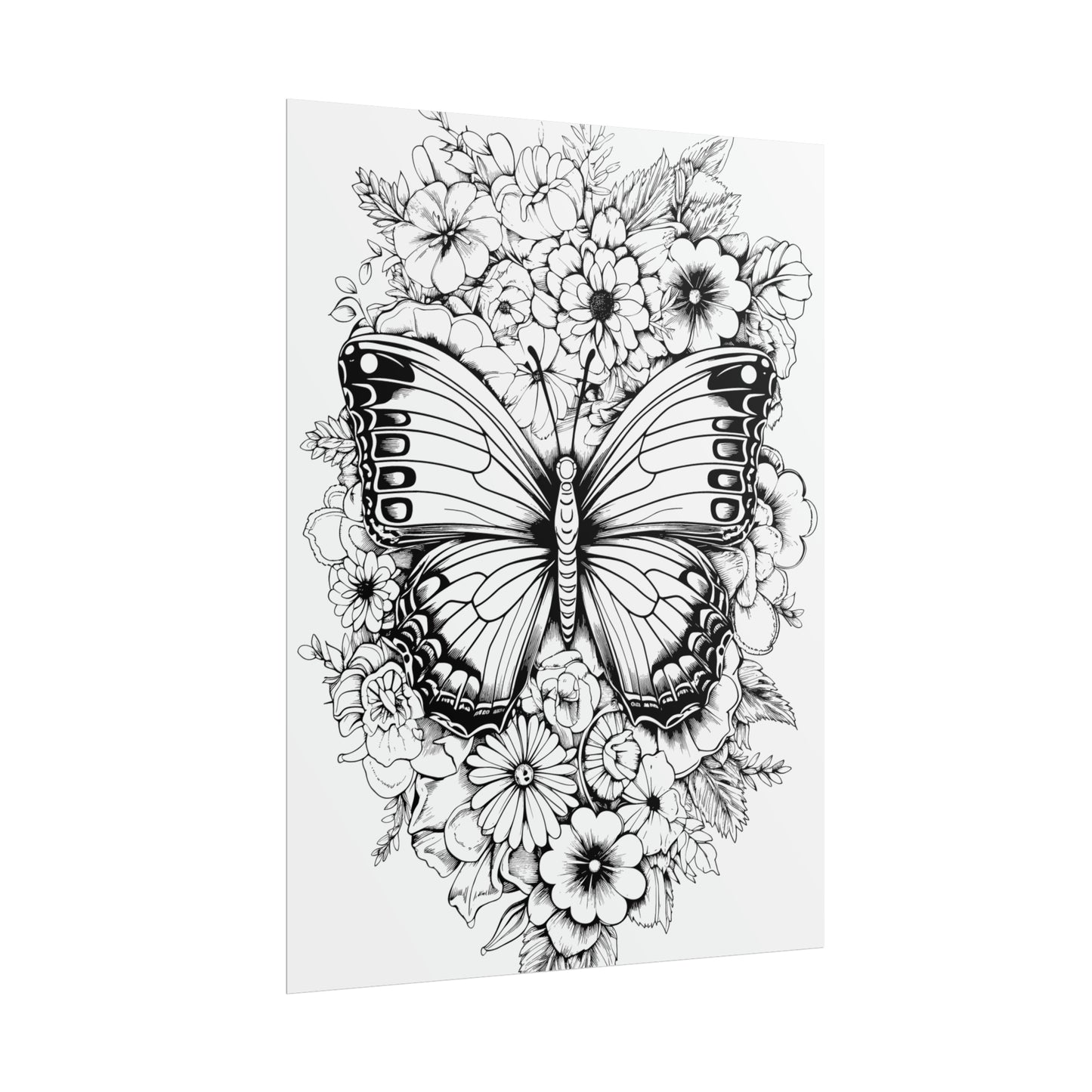 Butterfly Coloring Art Posters