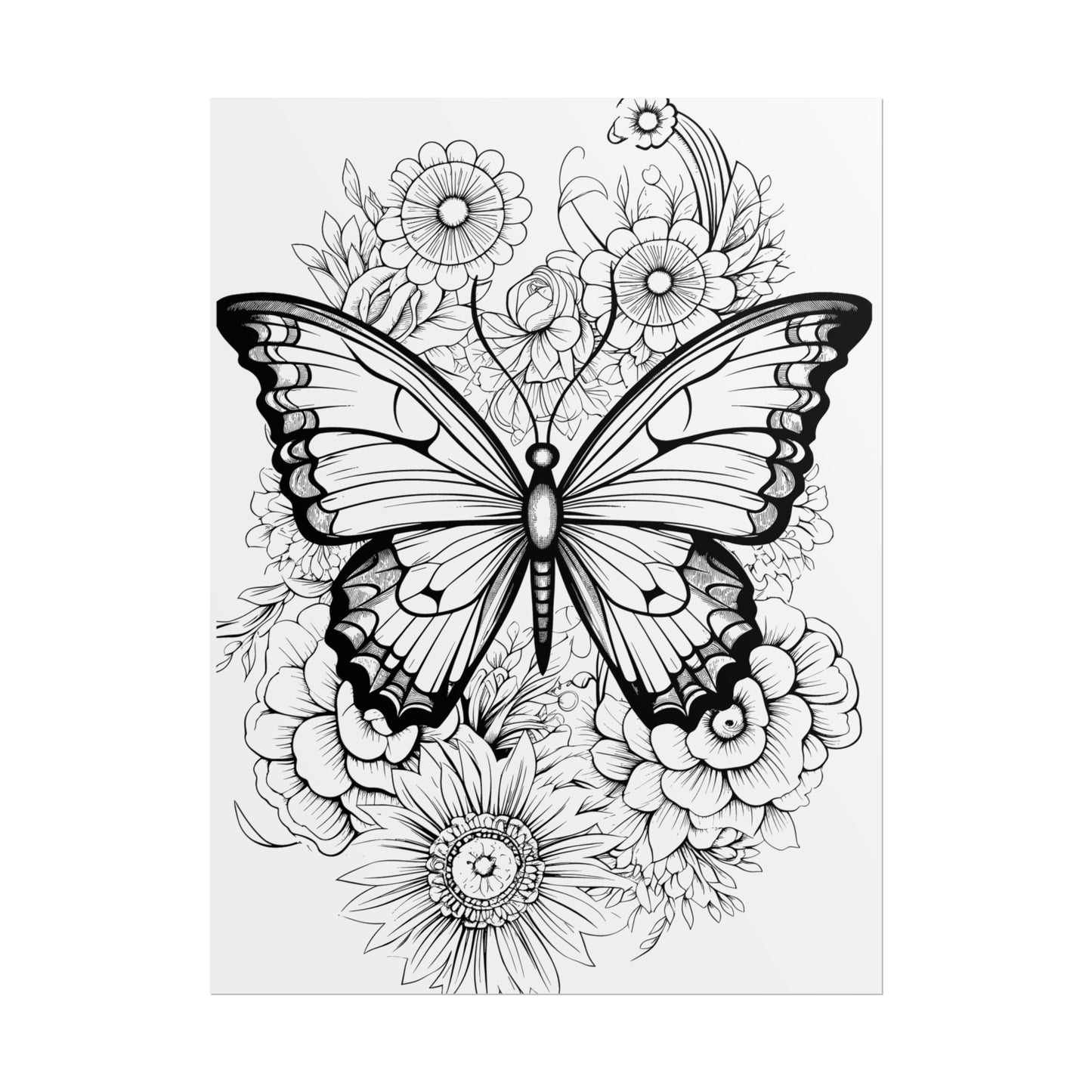 Butterfly Coloring Art Posters