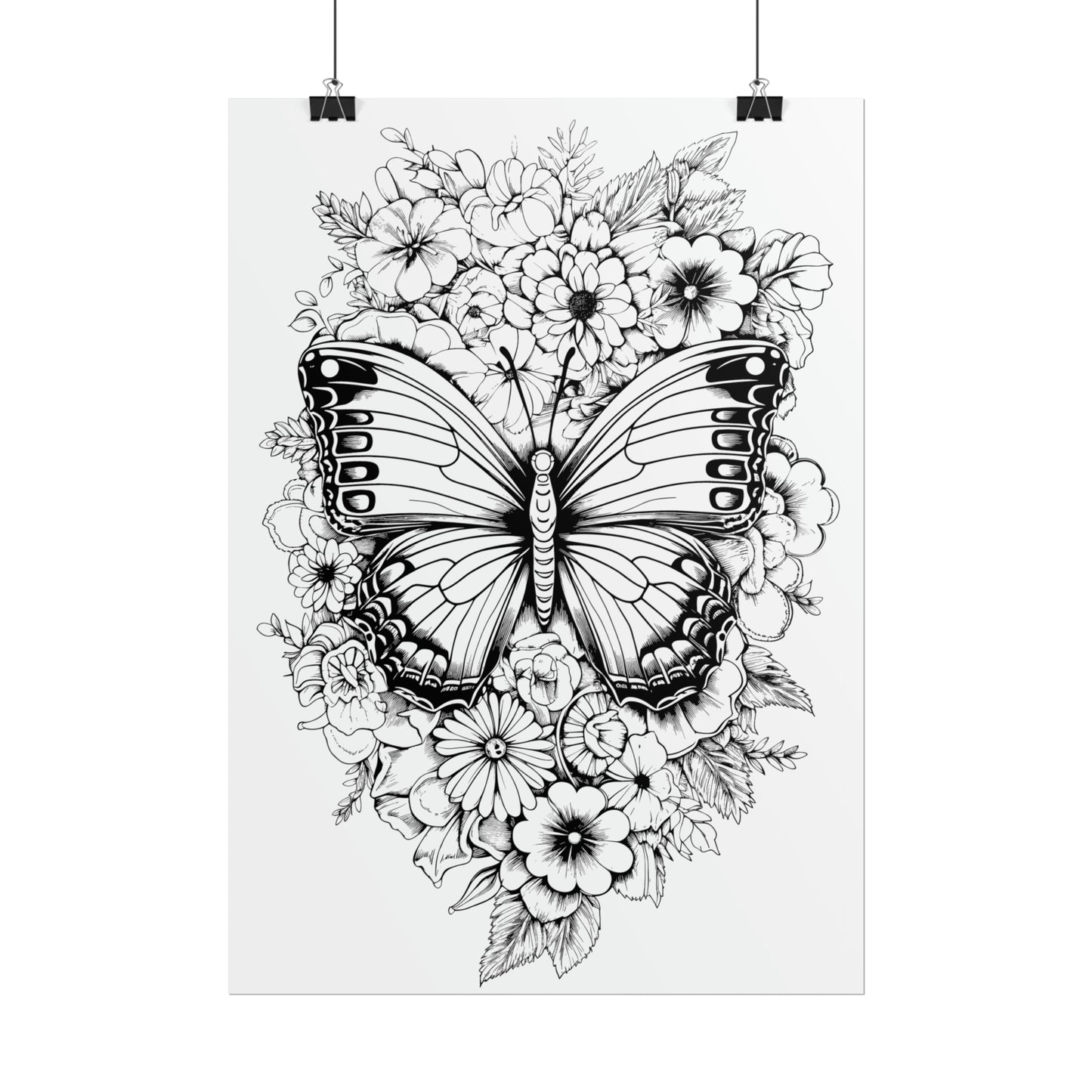 Butterfly Coloring Art Posters