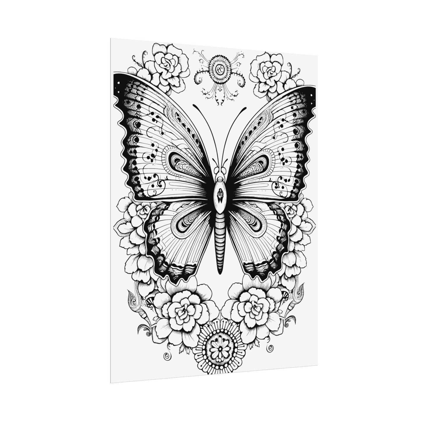 Butterfly Coloring Art Posters