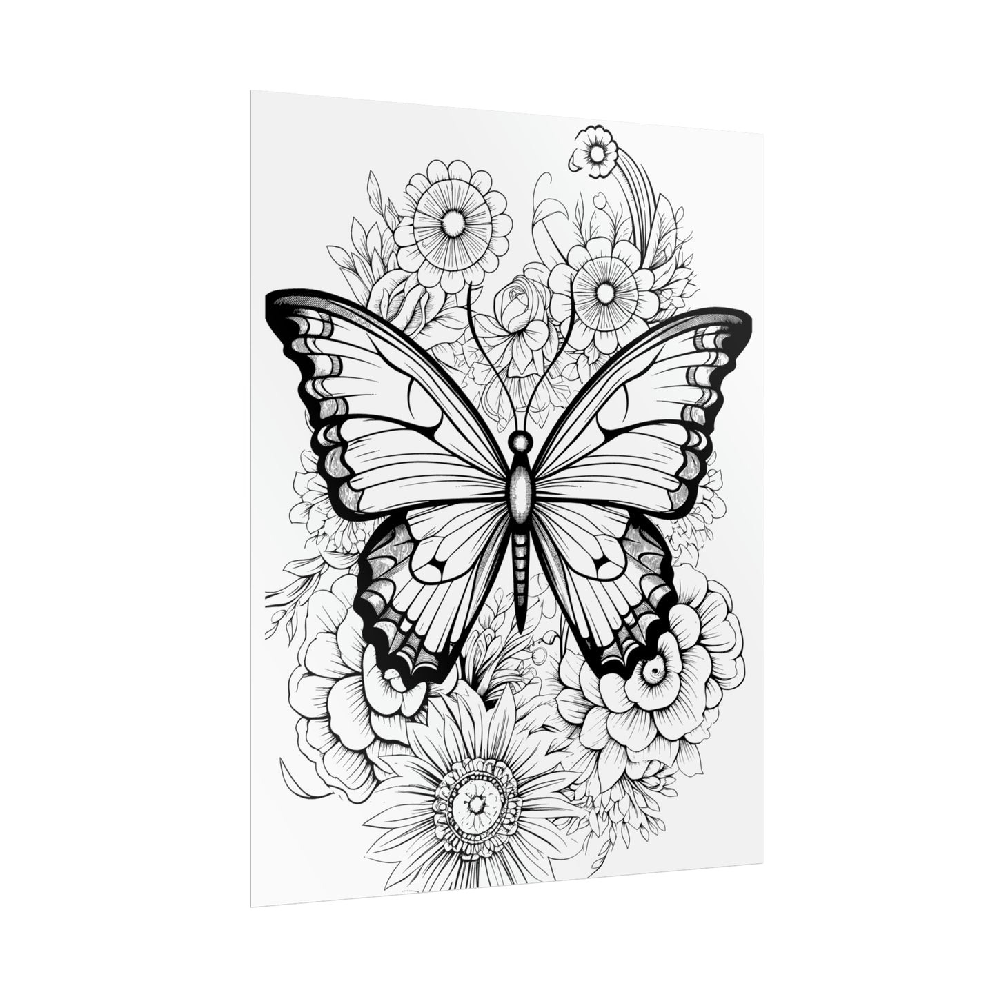 Butterfly Coloring Art Posters