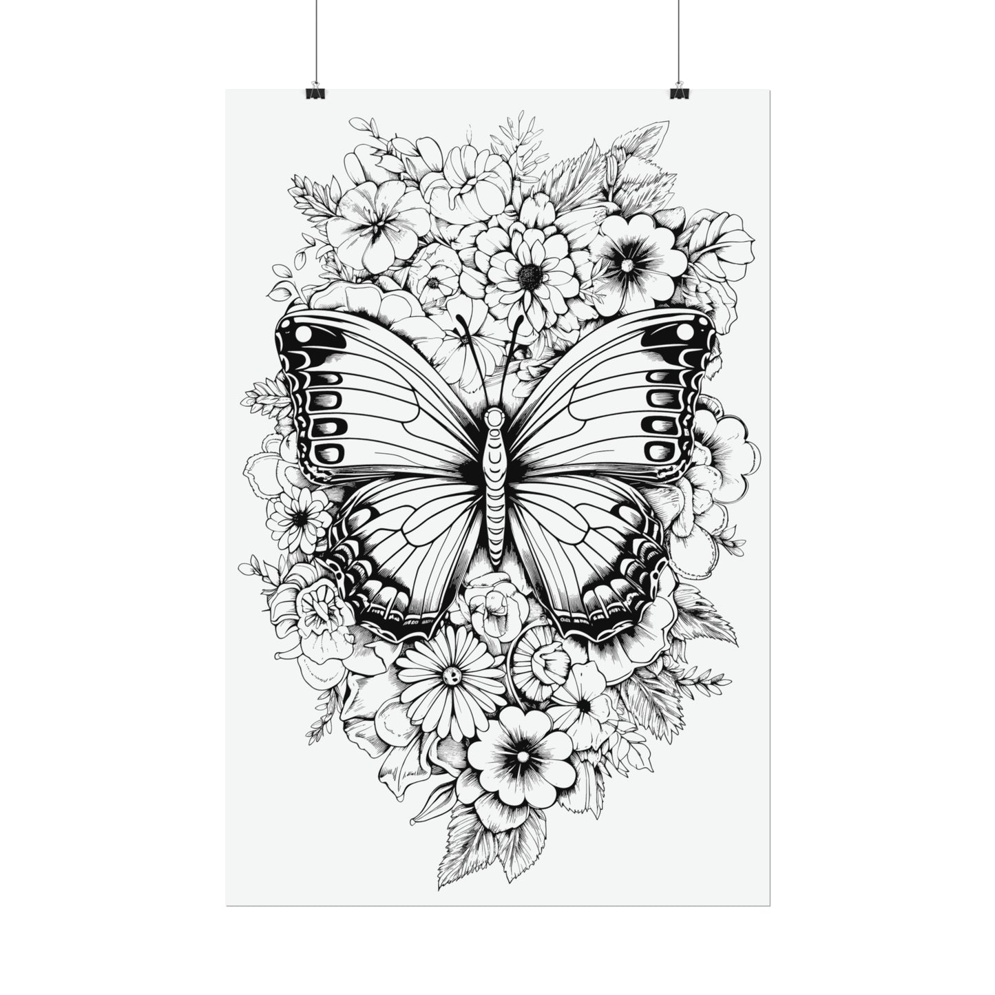 Butterfly Coloring Art Posters