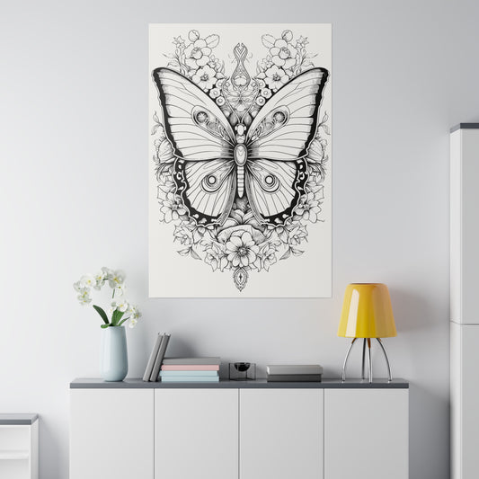 Butterfly Coloring Canvas, Stretched, 0.75"
