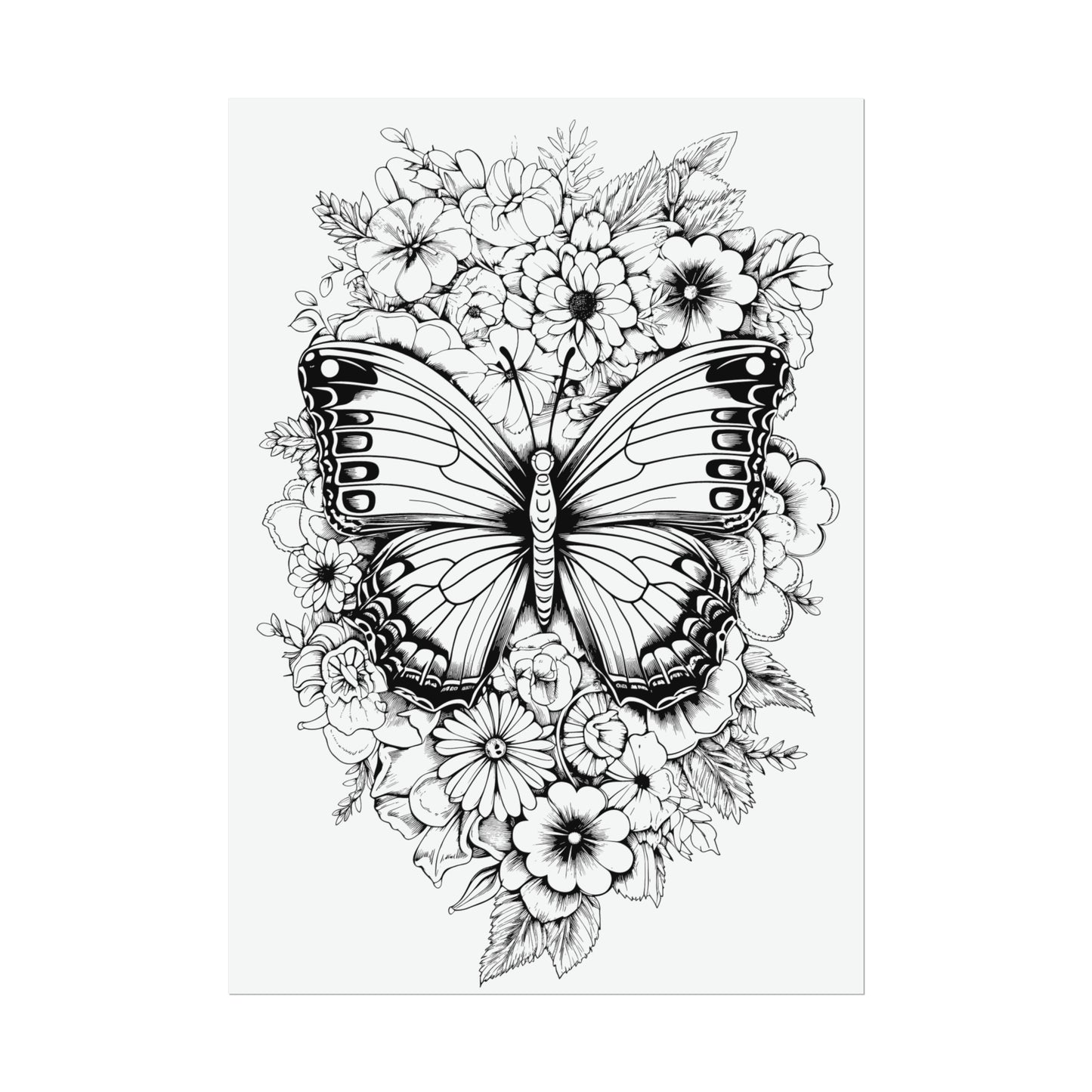 Butterfly Coloring Art Posters