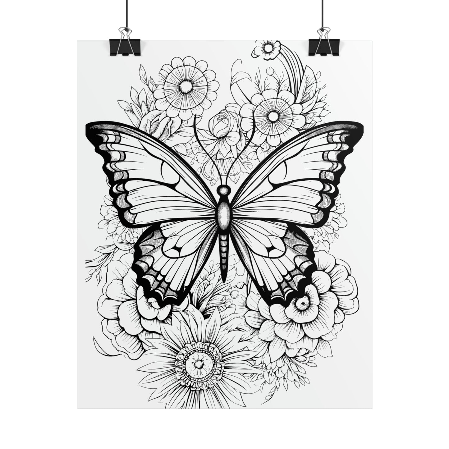 Butterfly Coloring Art Posters