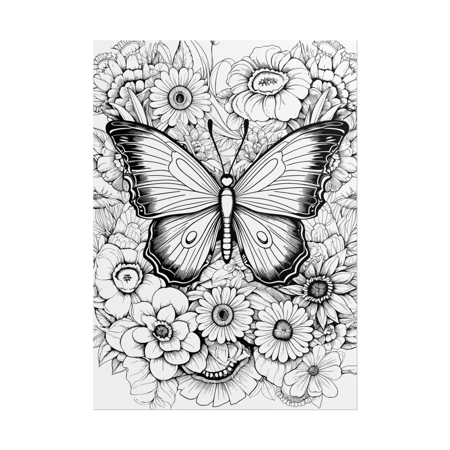Butterfly Coloring Art Posters