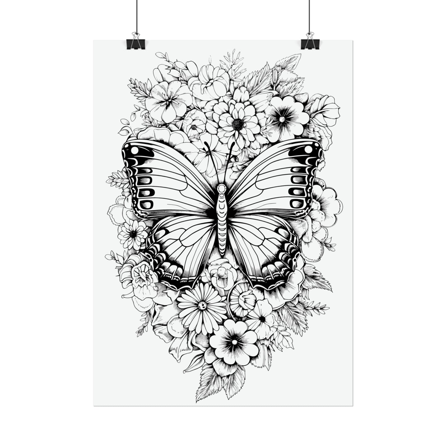 Butterfly Coloring Art Posters