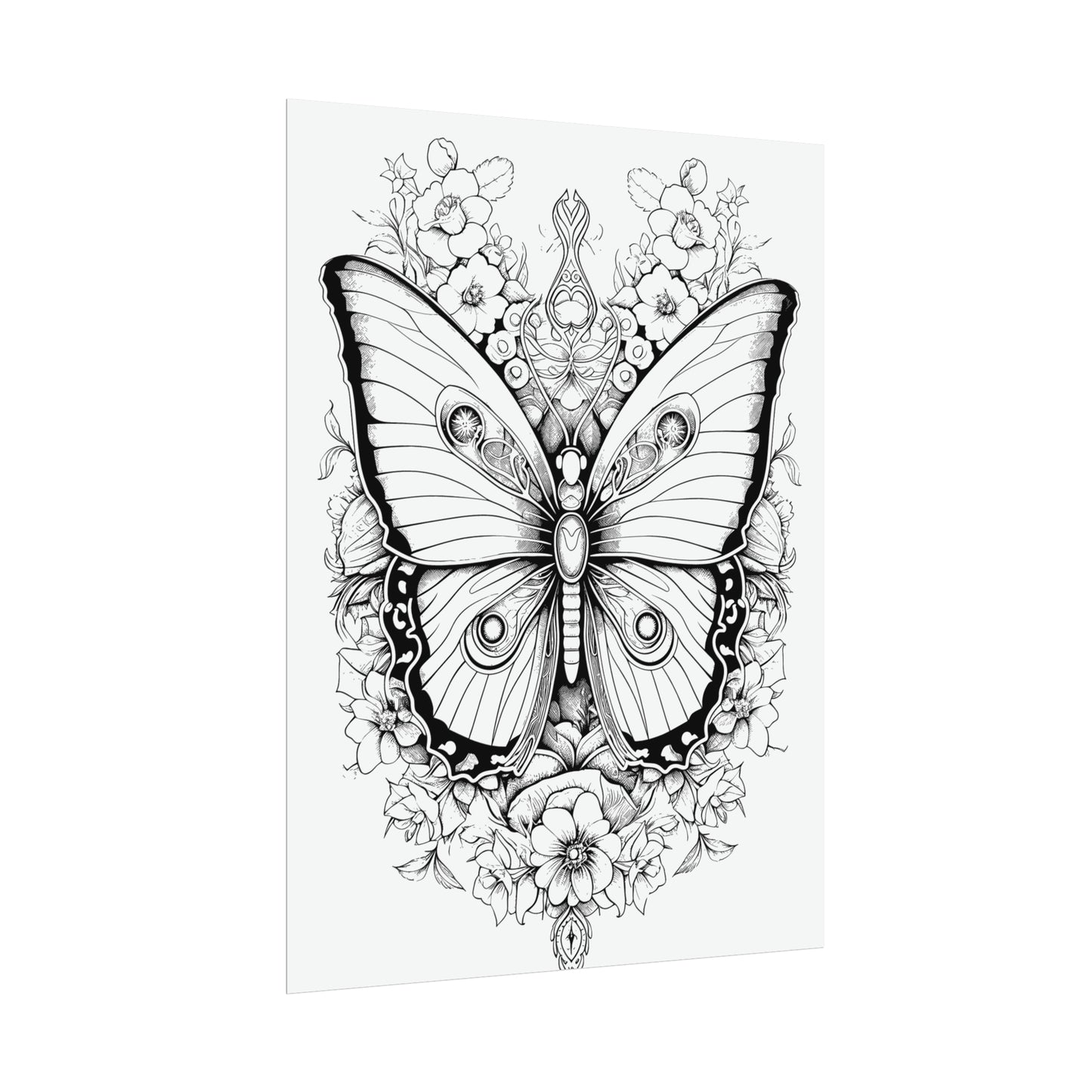 Butterfly Coloring Art Posters