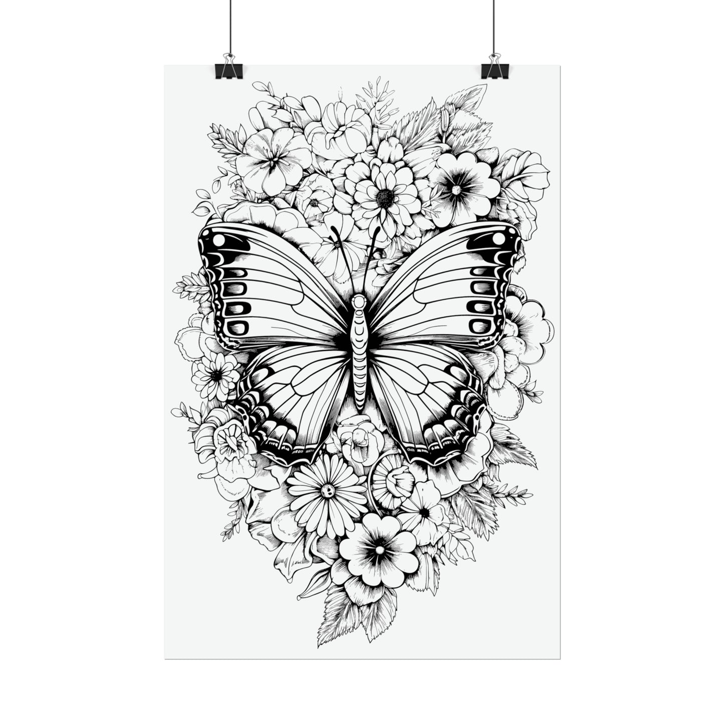 Butterfly Coloring Art Posters