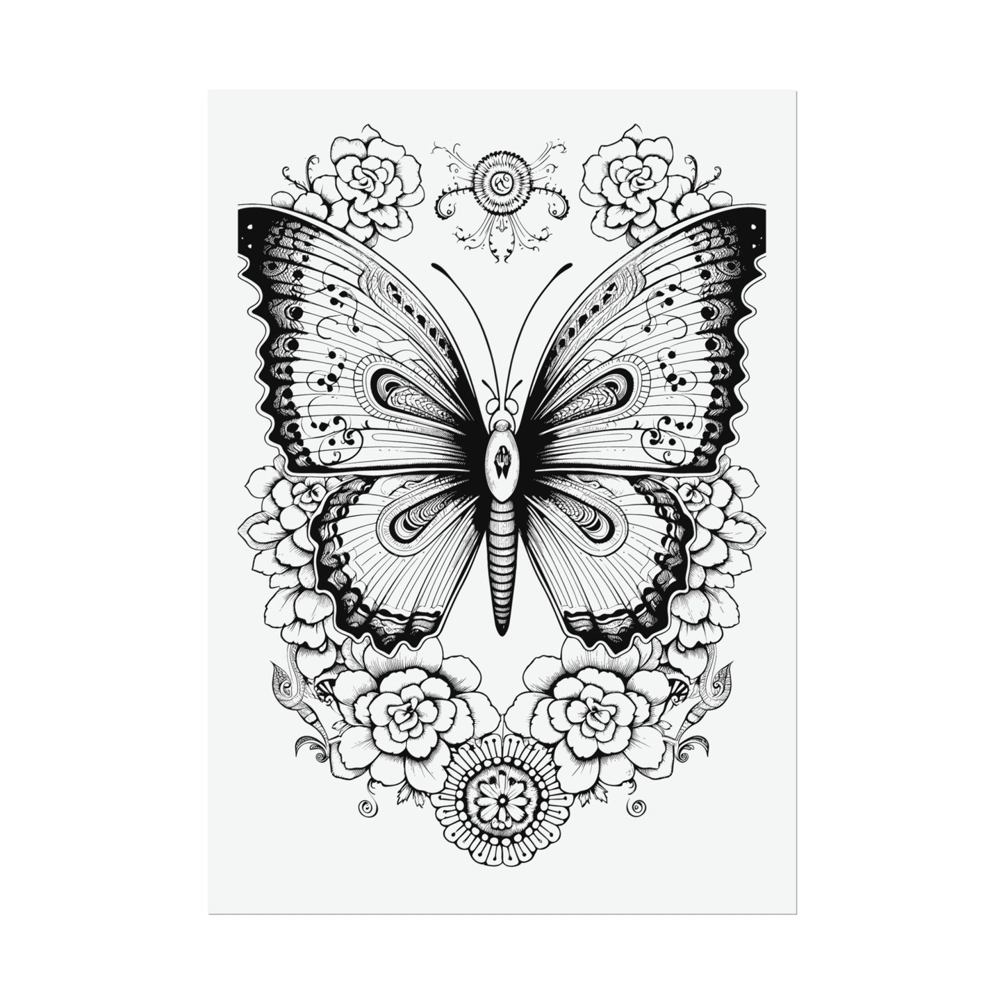 Butterfly Coloring Art Posters